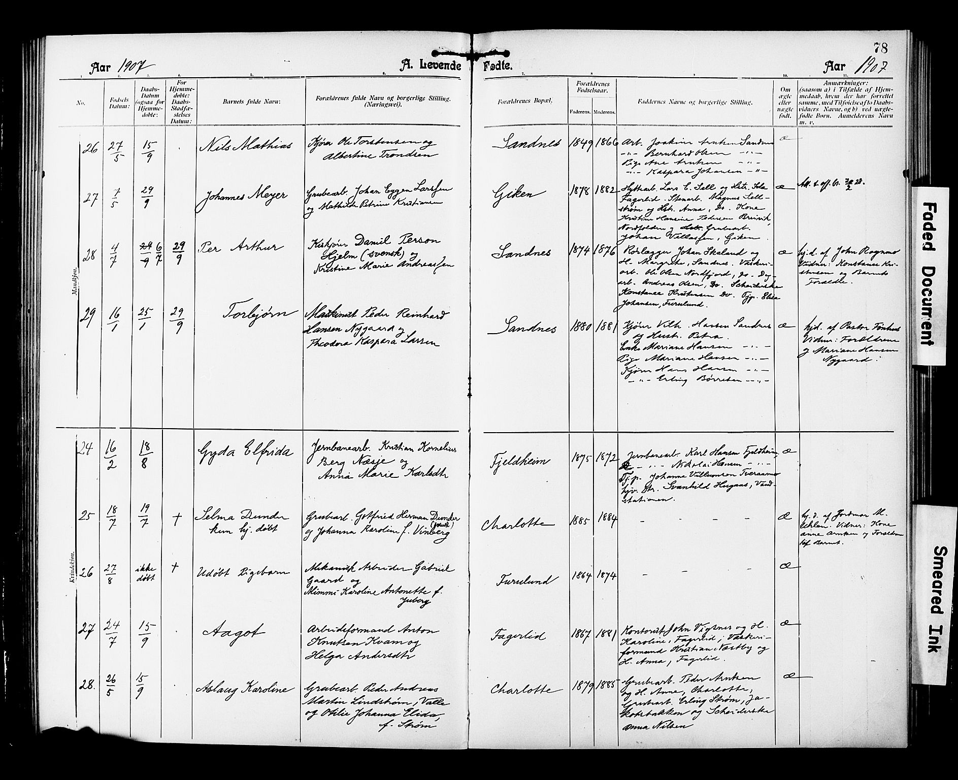 Ministerialprotokoller, klokkerbøker og fødselsregistre - Nordland, AV/SAT-A-1459/850/L0709: Ministerialbok nr. 850A01, 1899-1909, s. 78