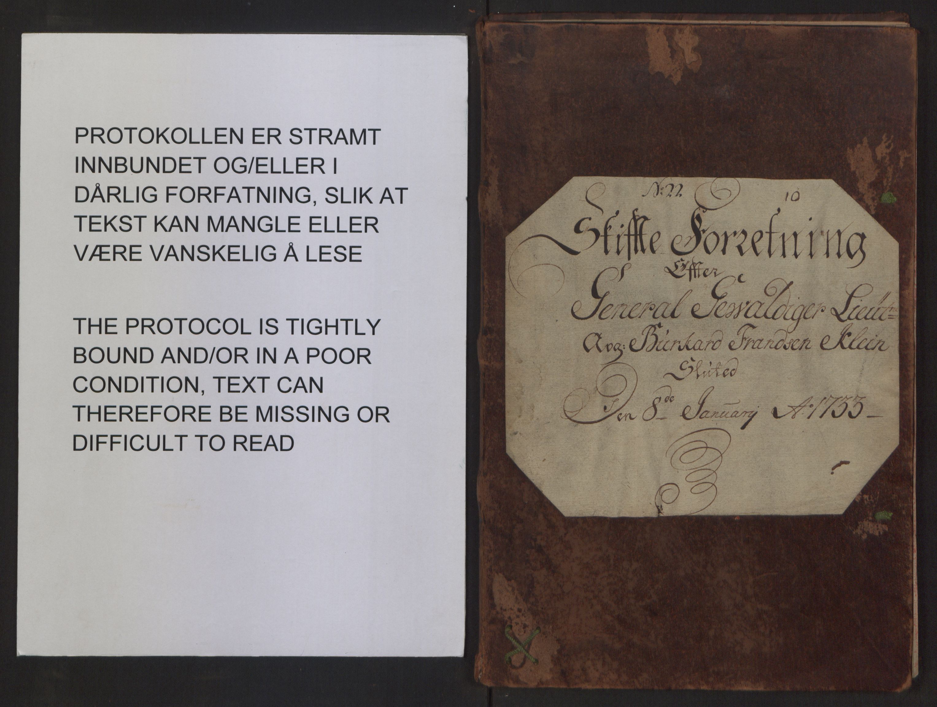 Forsvaret, Generalauditøren, AV/RA-RAFA-1772/F/Fj/Fja/L0018a: --, 1733-1823, s. 2