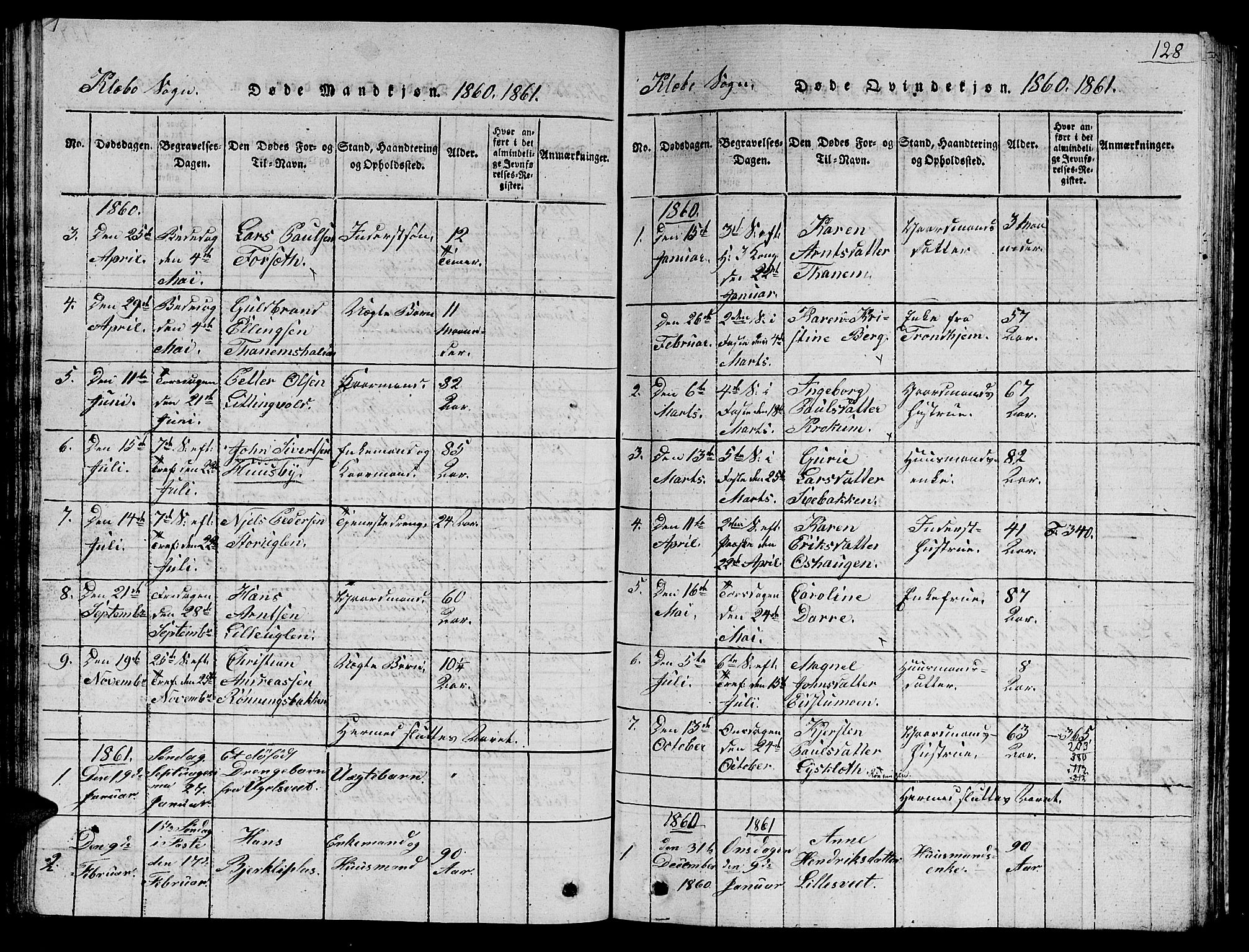 Ministerialprotokoller, klokkerbøker og fødselsregistre - Sør-Trøndelag, SAT/A-1456/618/L0450: Klokkerbok nr. 618C01, 1816-1865, s. 128