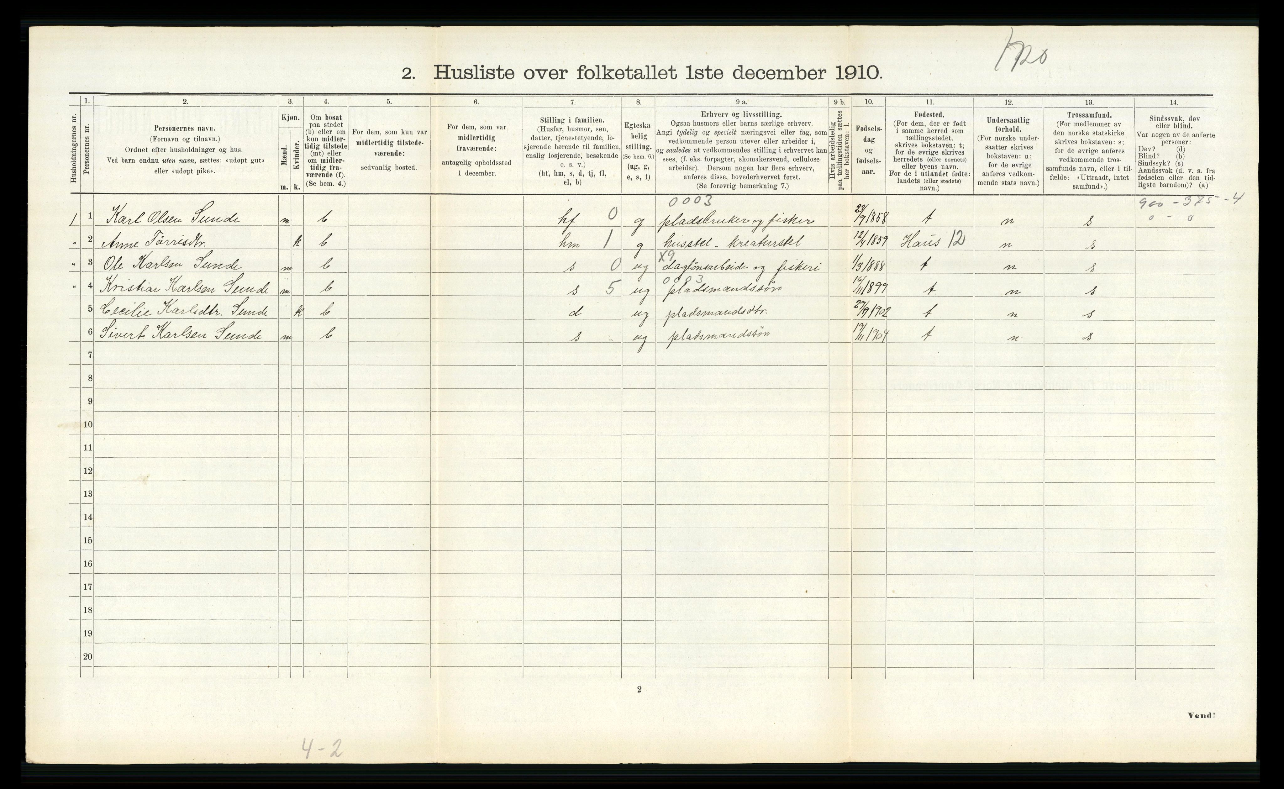 RA, Folketelling 1910 for 1429 Ytre Holmedal herred, 1910, s. 675