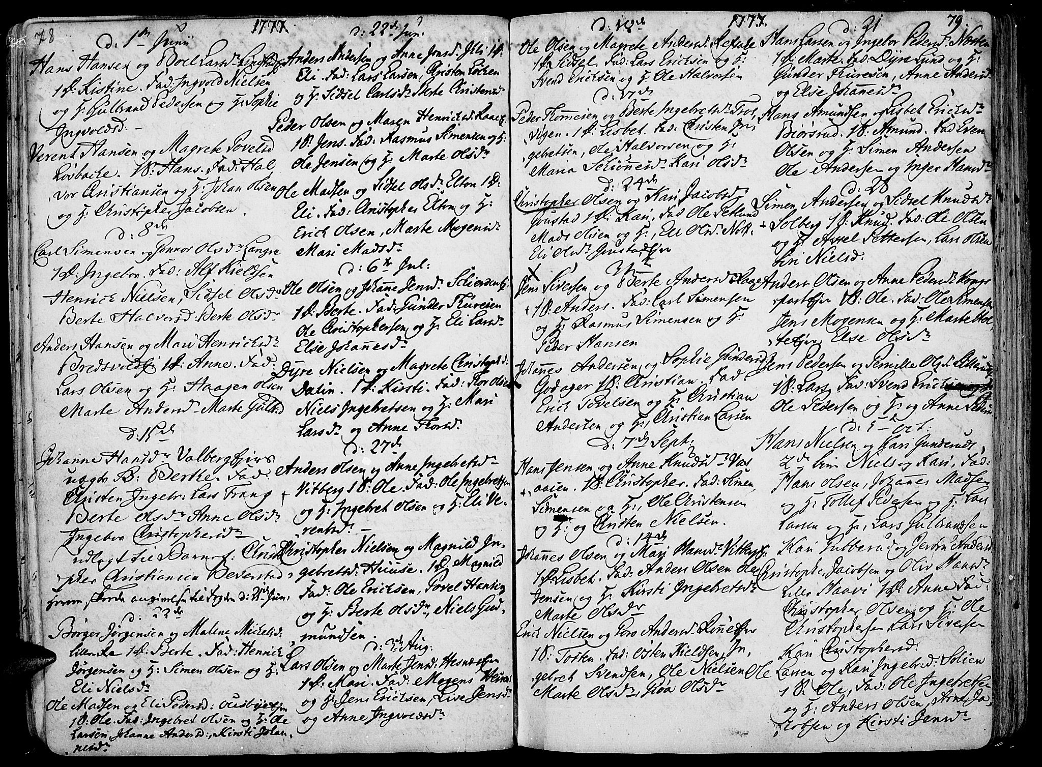 Stange prestekontor, AV/SAH-PREST-002/K/L0006: Ministerialbok nr. 6, 1762-1787, s. 78-79
