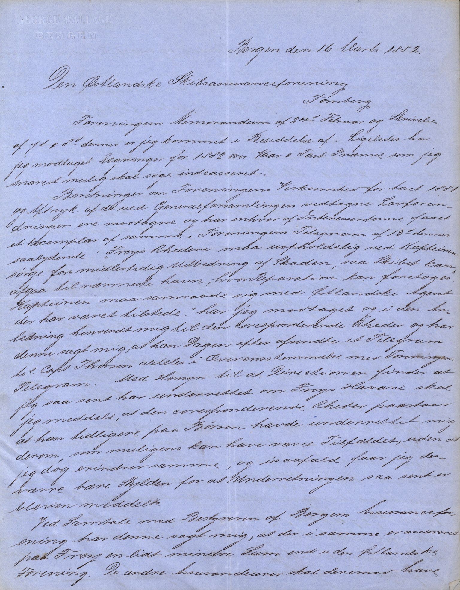 Pa 63 - Østlandske skibsassuranceforening, VEMU/A-1079/G/Ga/L0015/0007: Havaridokumenter / Jil, B.M. Width, Luca, Flora, Drammen, 1882, s. 52