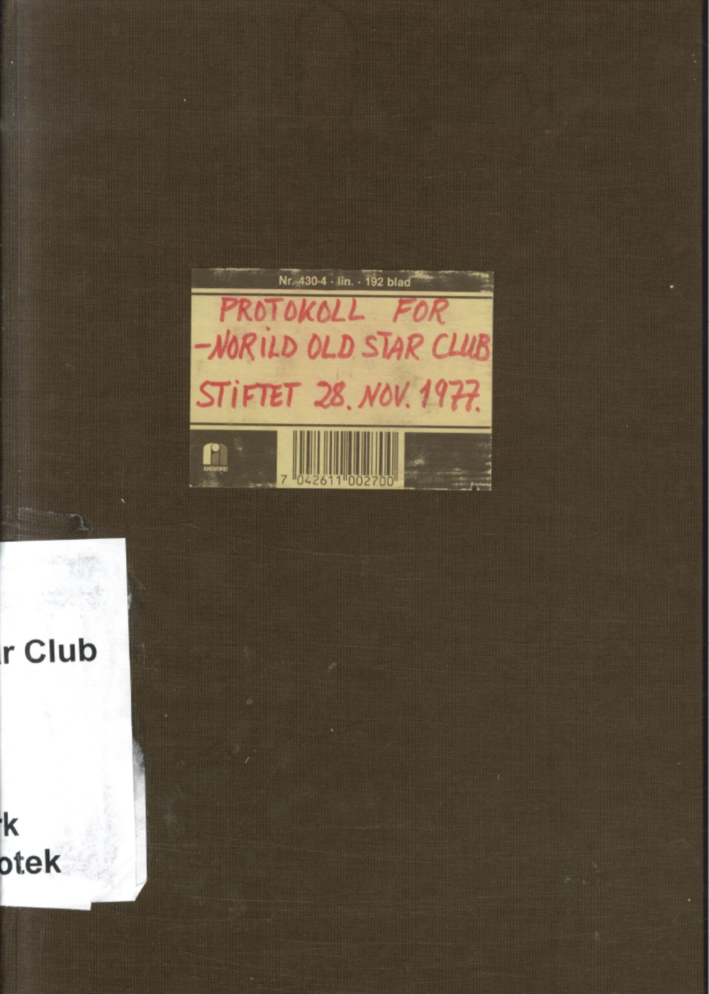 Norild Old Star Club, FMFB/A-1039/A/L0002: Møteprotokoll, 1990-1992