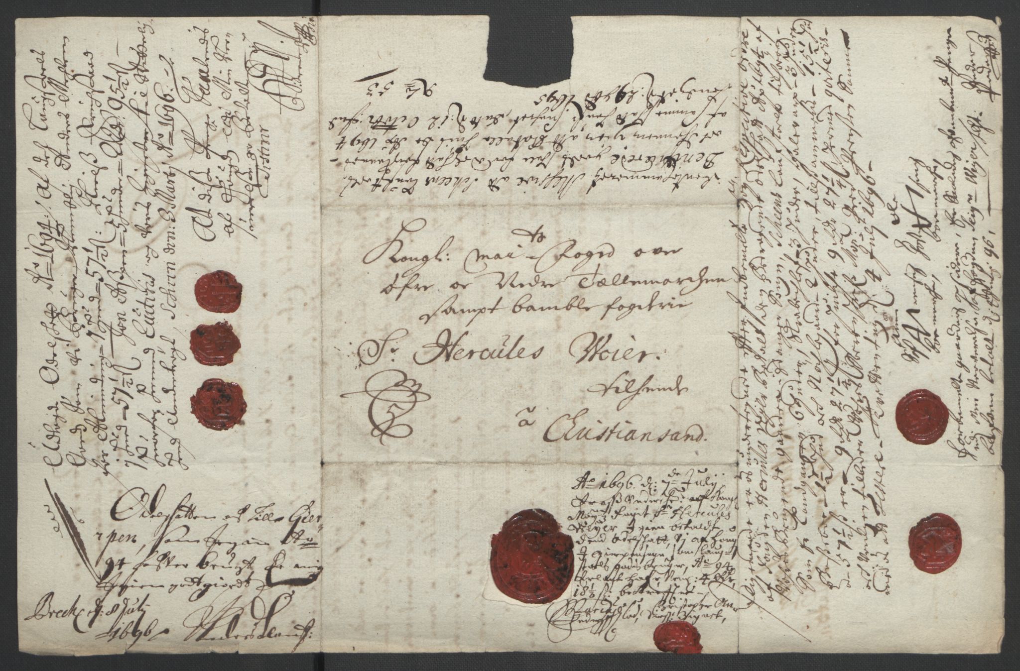 Rentekammeret inntil 1814, Reviderte regnskaper, Fogderegnskap, AV/RA-EA-4092/R36/L2093: Fogderegnskap Øvre og Nedre Telemark og Bamble, 1695, s. 480