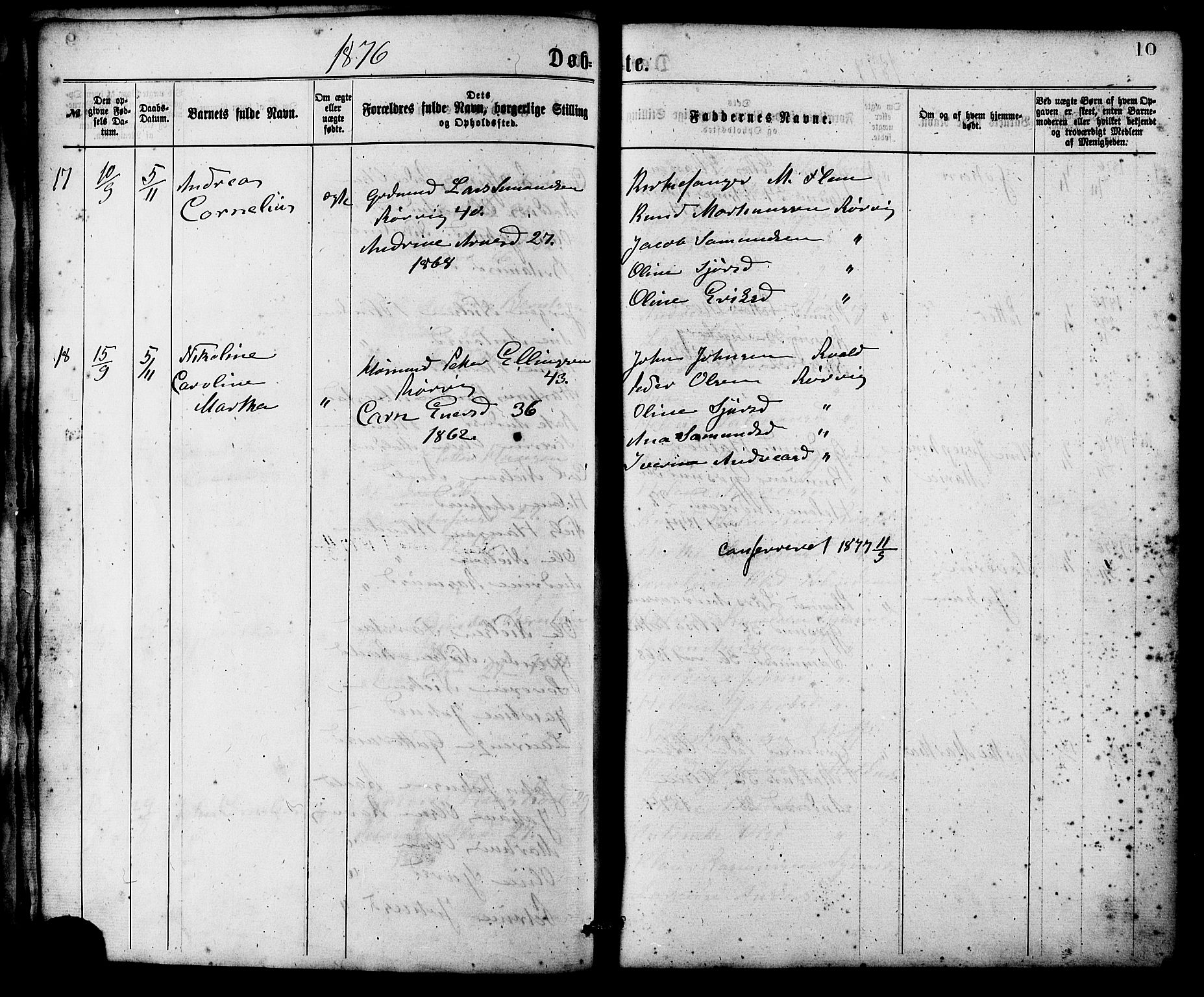 Ministerialprotokoller, klokkerbøker og fødselsregistre - Møre og Romsdal, AV/SAT-A-1454/537/L0519: Ministerialbok nr. 537A03, 1876-1889, s. 10