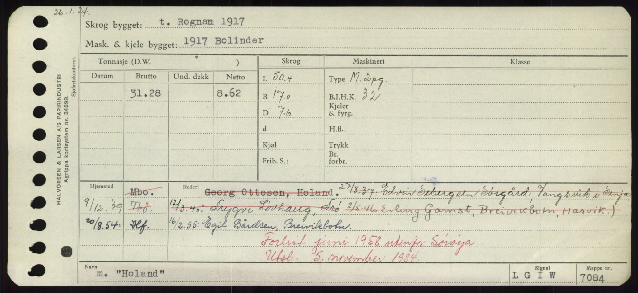 Sjøfartsdirektoratet med forløpere, Skipsmålingen, RA/S-1627/H/Hd/L0016: Fartøy, Hid-Holg, s. 165