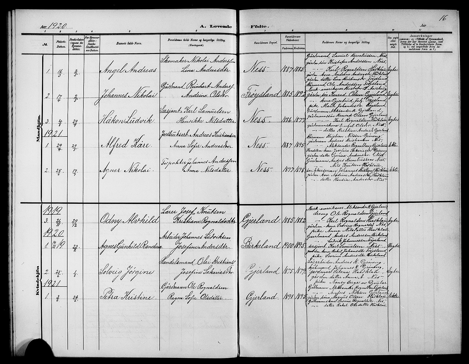 Førde sokneprestembete, AV/SAB-A-79901/H/Hab/Habb/L0001: Klokkerbok nr. B 1, 1904-1924, s. 16