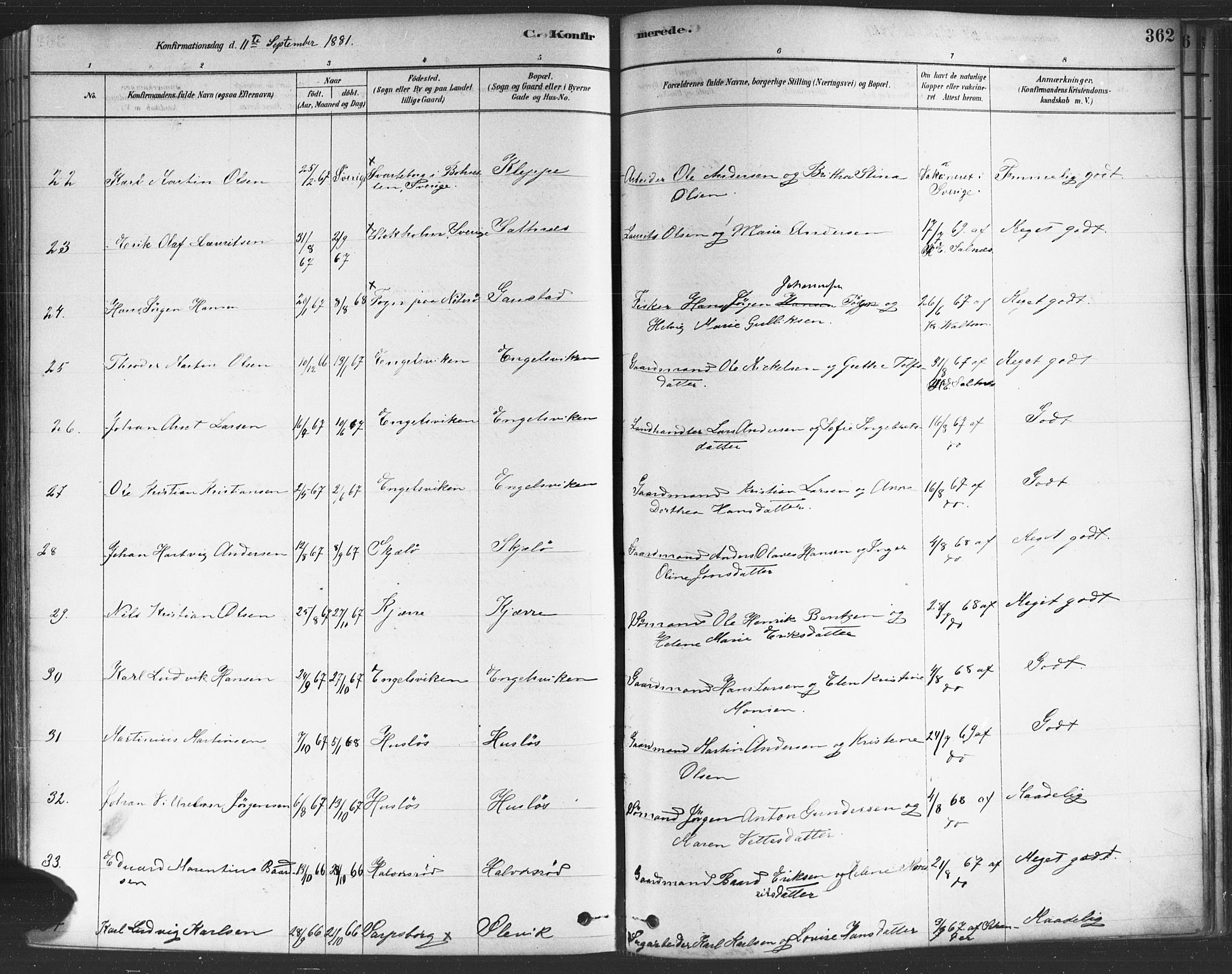Onsøy prestekontor Kirkebøker, AV/SAO-A-10914/F/Fa/L0005: Ministerialbok nr. I 5, 1878-1898, s. 362