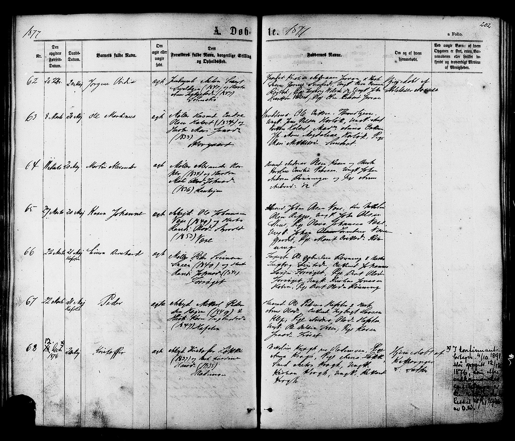 Ministerialprotokoller, klokkerbøker og fødselsregistre - Sør-Trøndelag, AV/SAT-A-1456/606/L0293: Ministerialbok nr. 606A08, 1866-1877, s. 202