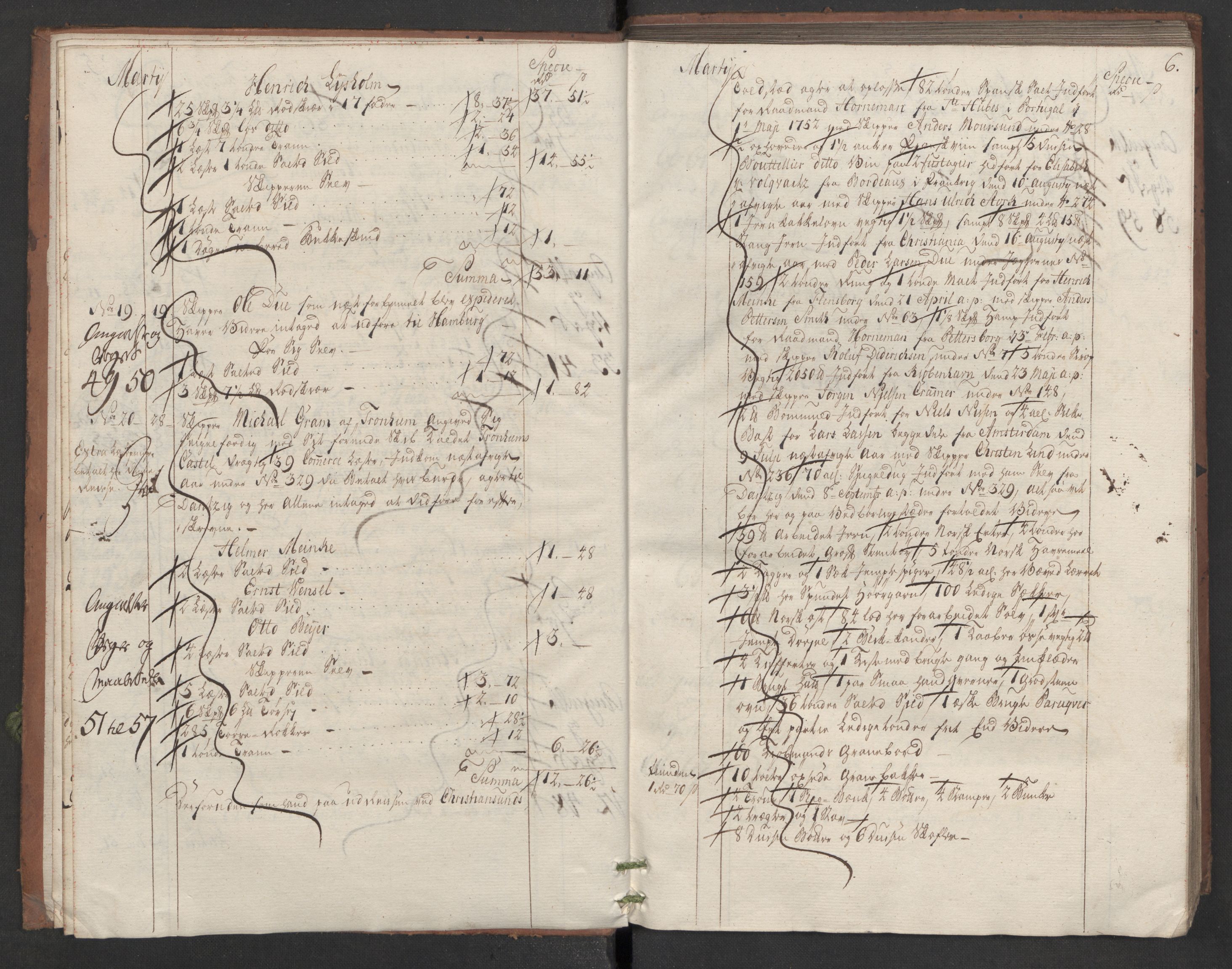 Generaltollkammeret, tollregnskaper, AV/RA-EA-5490/R33/L0040/0001: Tollregnskaper Trondheim A / Utgående hovedtollbok, 1754