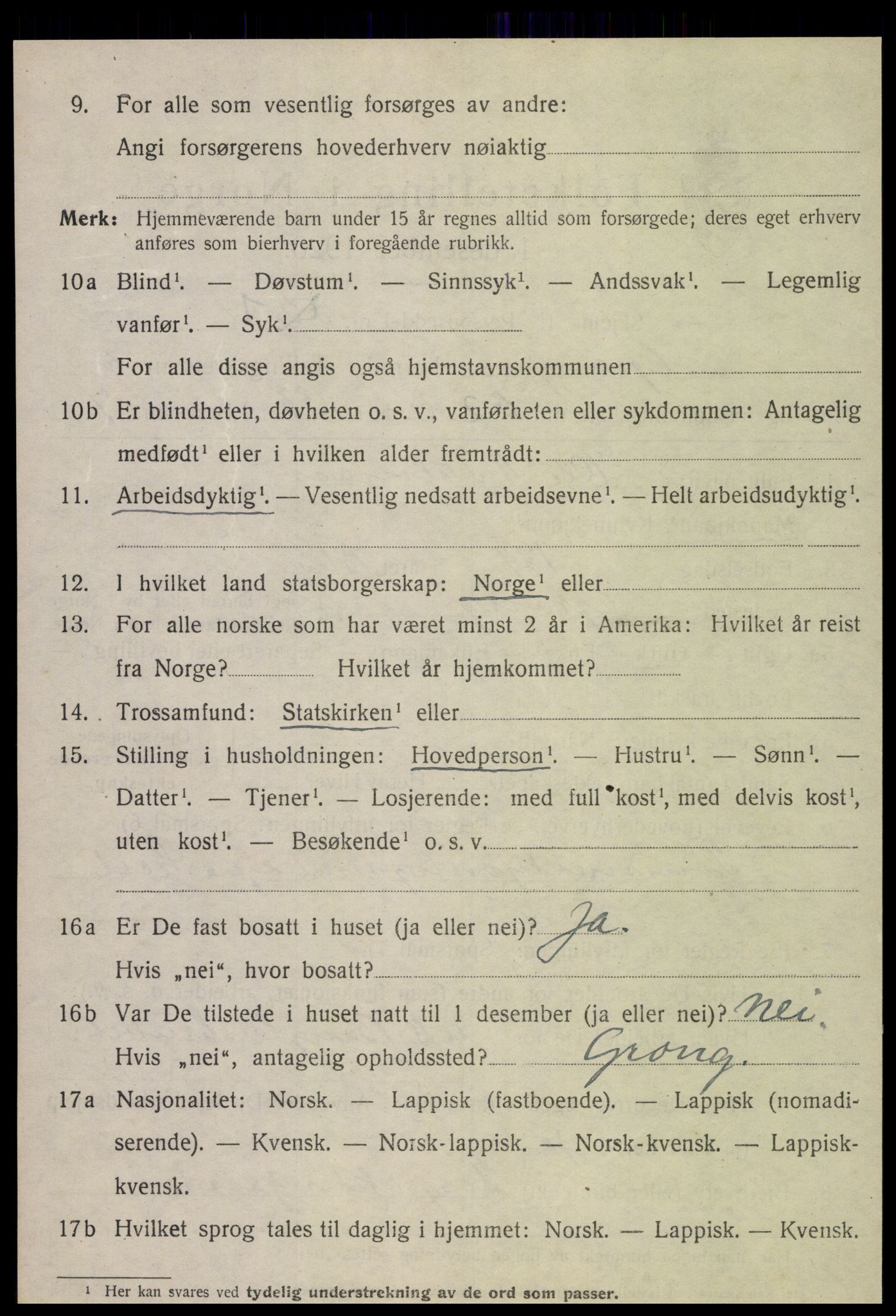 SAT, Folketelling 1920 for 1742 Grong herred, 1920, s. 4092