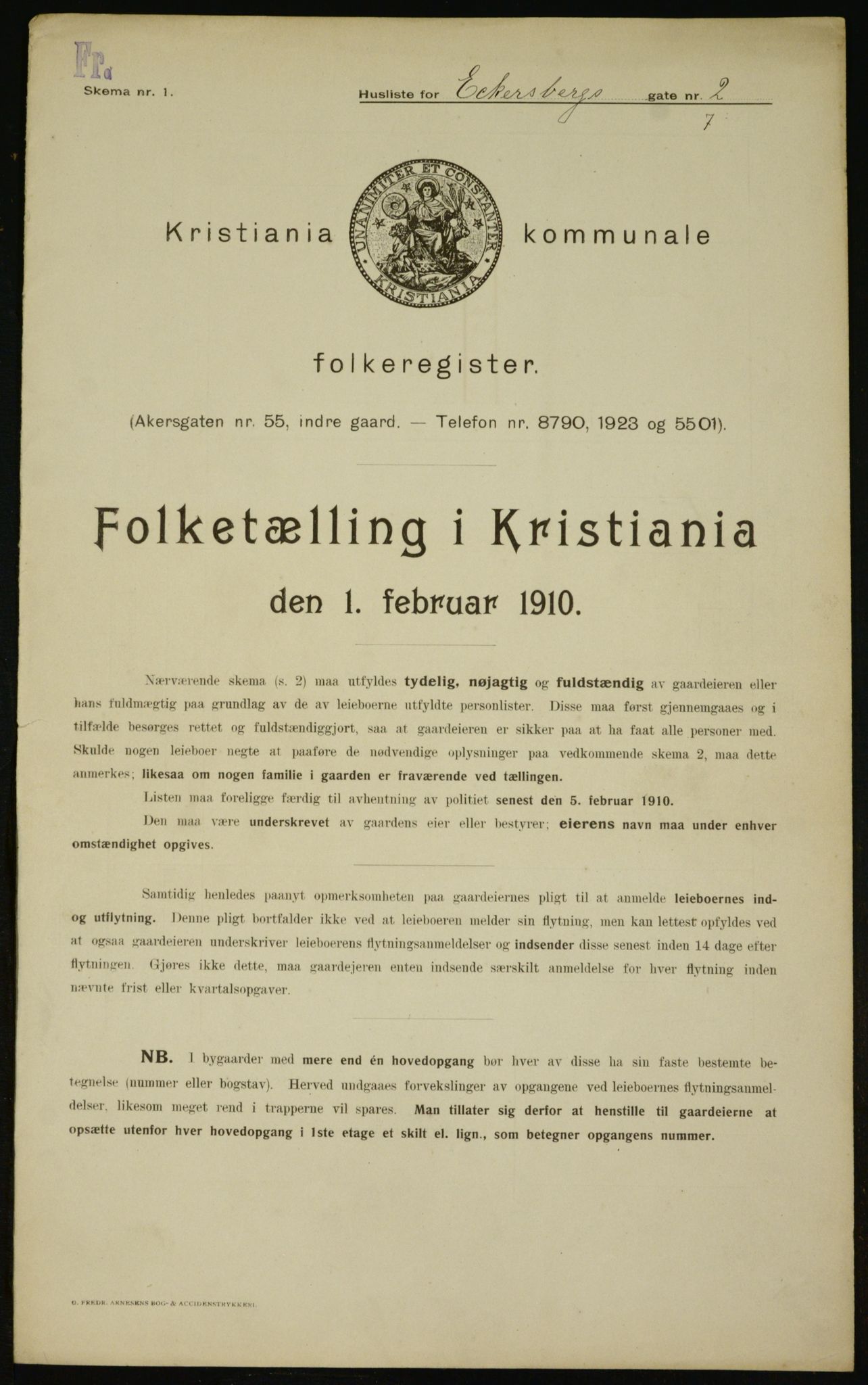 OBA, Kommunal folketelling 1.2.1910 for Kristiania, 1910, s. 17260