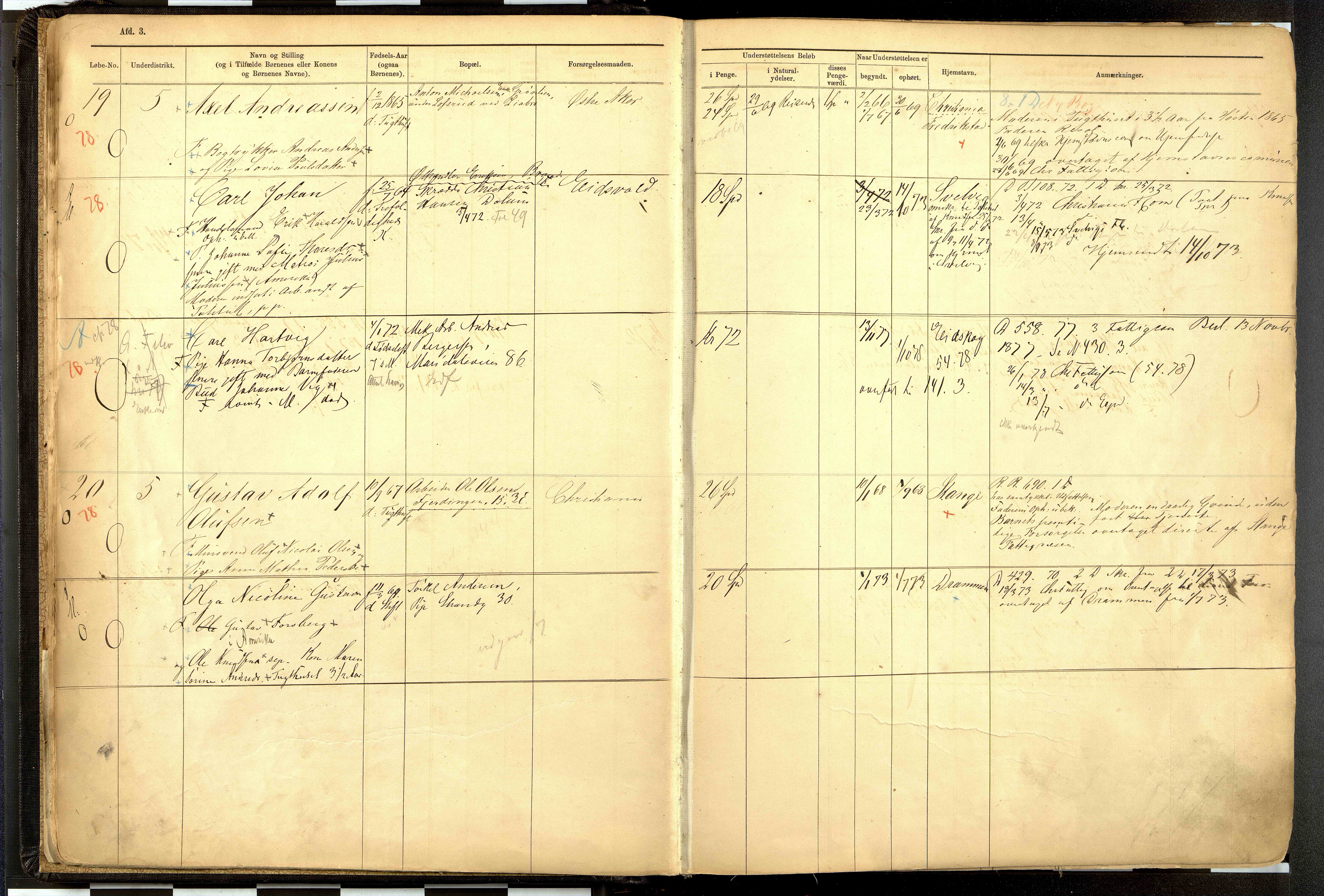 Fattigvesenet, OBA/A-20045/H/Hd/L0001: Manntallsprotokoll. Mnr. 1-644, 1865-1879, s. 12