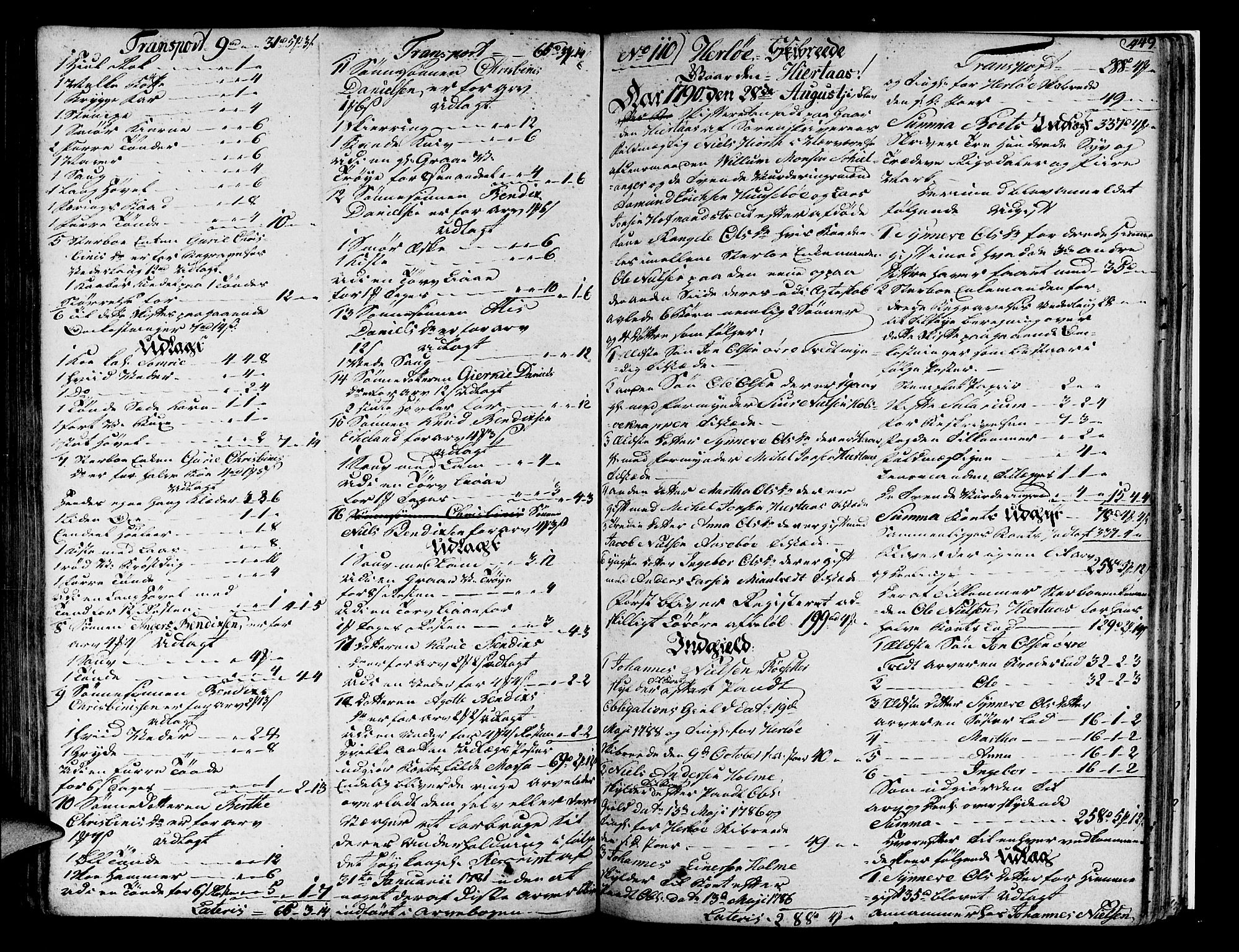 Nordhordland sorenskrivar, AV/SAB-A-2901/1/H/Ha/L0008a: Skifteprotokollar Nordhordland , 1788-1790, s. 448b-449a