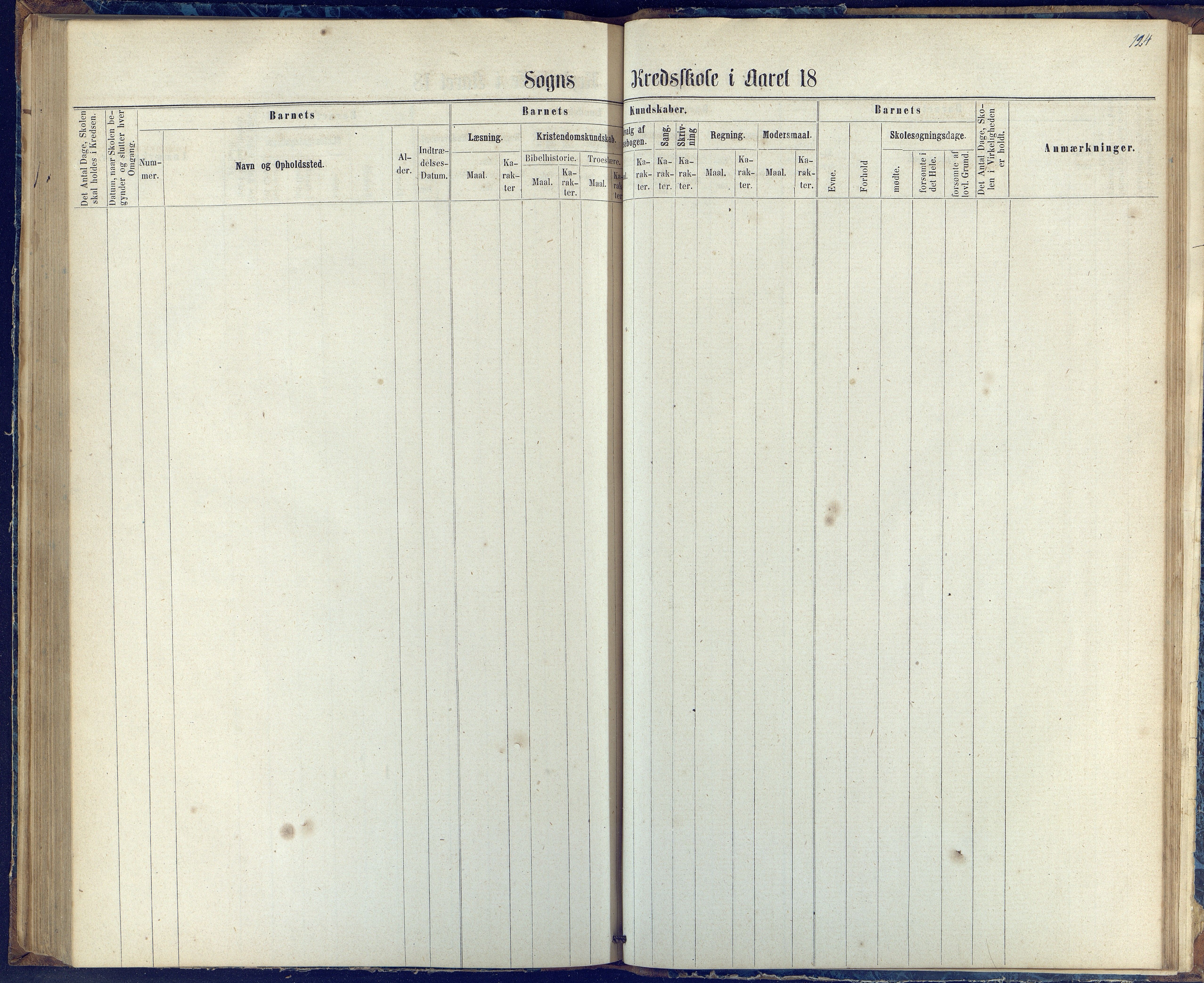 Øyestad kommune frem til 1979, AAKS/KA0920-PK/06/06G/L0002: Skoleprotokoll, 1863-1875, s. 124