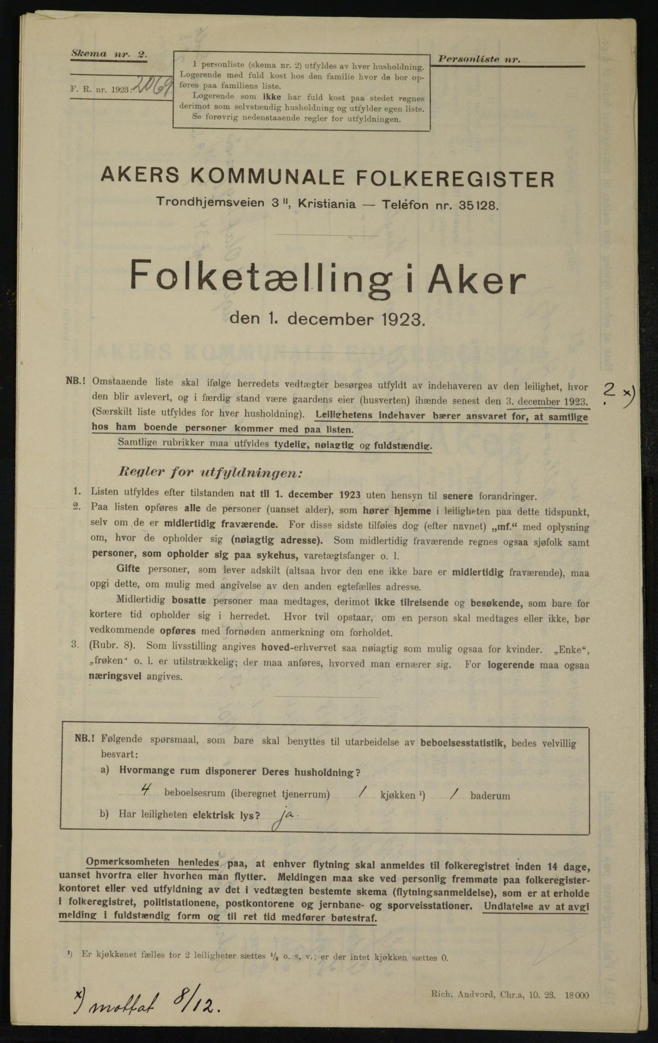 , Kommunal folketelling 1.12.1923 for Aker, 1923, s. 21351