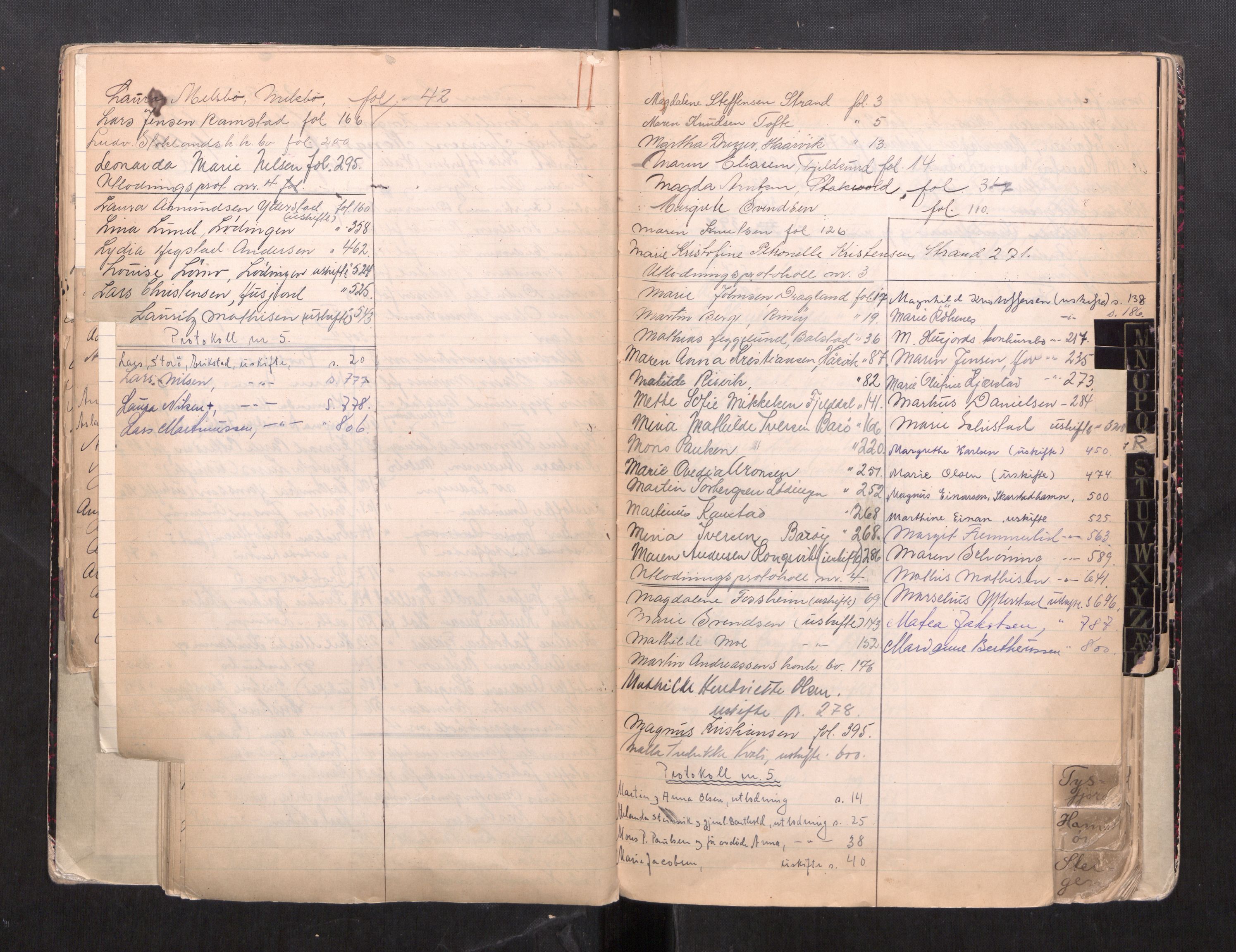 Steigen og Ofoten sorenskriveri, AV/SAT-A-0030/1/3/3C/L0002: Register til skifteslutningsprotokoll, 1917-1947