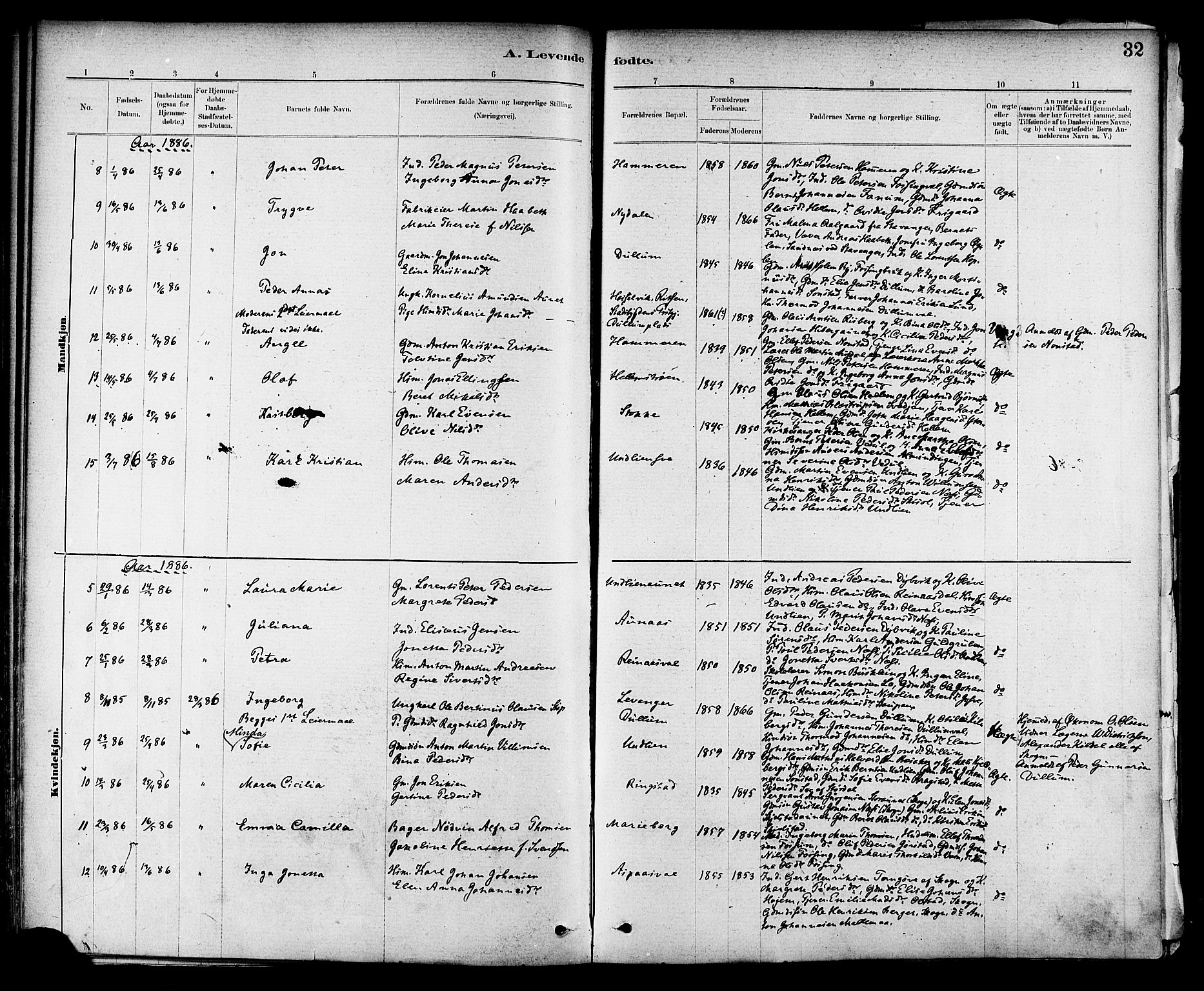Ministerialprotokoller, klokkerbøker og fødselsregistre - Nord-Trøndelag, SAT/A-1458/714/L0130: Ministerialbok nr. 714A01, 1878-1895, s. 32