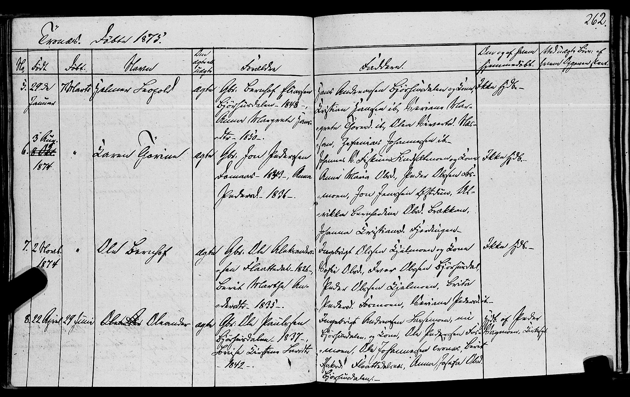 Ministerialprotokoller, klokkerbøker og fødselsregistre - Nord-Trøndelag, SAT/A-1458/762/L0538: Ministerialbok nr. 762A02 /2, 1833-1879, s. 262