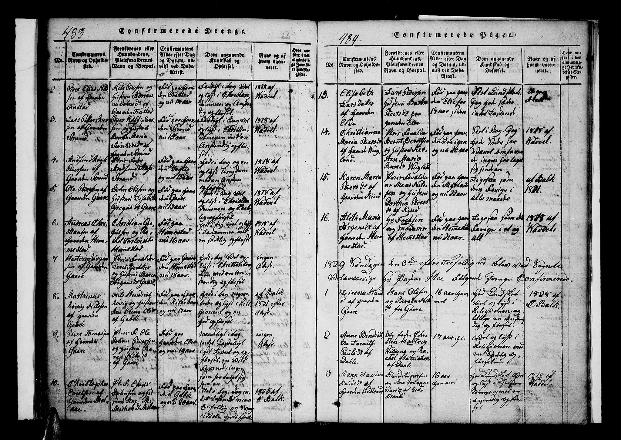 Kvæfjord sokneprestkontor, AV/SATØ-S-1323/G/Ga/Gaa/L0002kirke: Ministerialbok nr. 2, 1821-1830, s. 483-484