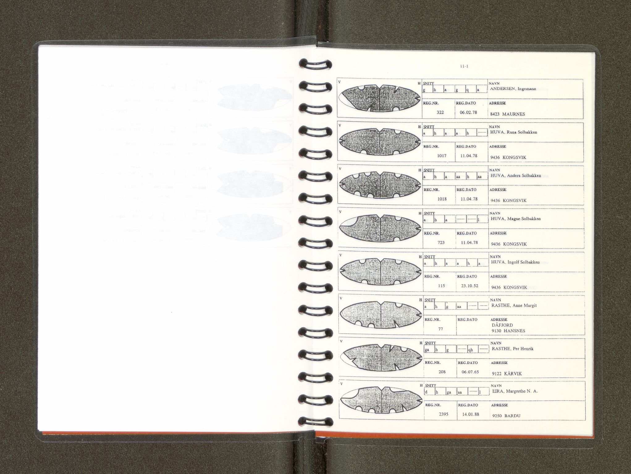 Reindriftsforvaltningen Nordland, AV/SAT-A-5309/D/Dc/L0502/0007: Korrespondanse ordnet etter arkivnøkkel / Reinmerkeregister, 1990-2001, s. 76
