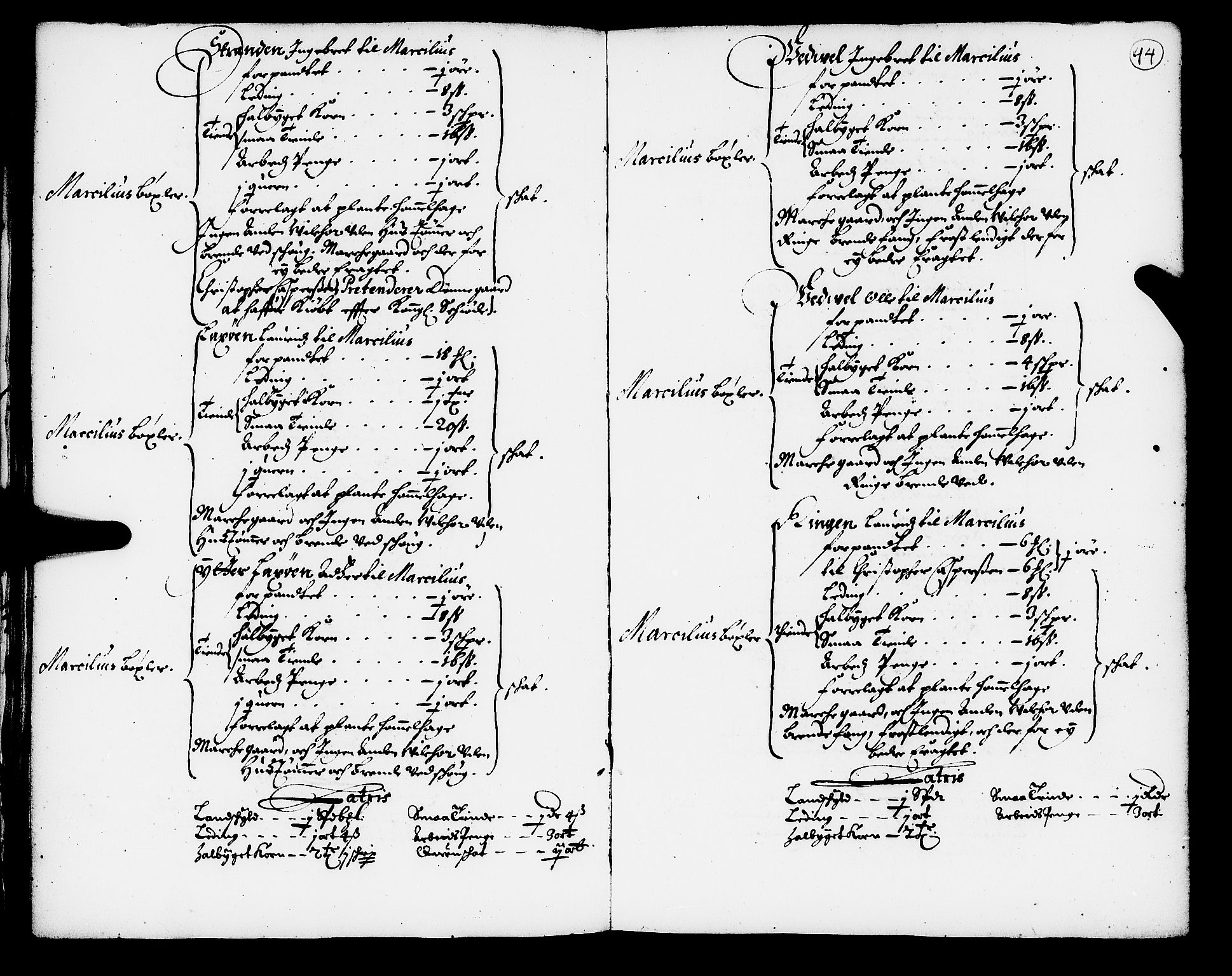 Rentekammeret inntil 1814, Realistisk ordnet avdeling, AV/RA-EA-4070/N/Nb/Nba/L0050: Orkdal fogderi, 1666, s. 43b-44a