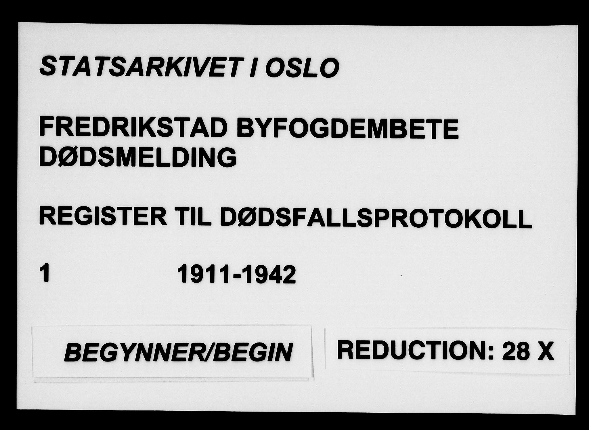Fredrikstad byfogd, SAO/A-10473a/H/Ha/Haa/L0001: Register til dødsfallsprotokoller, 1911-1942