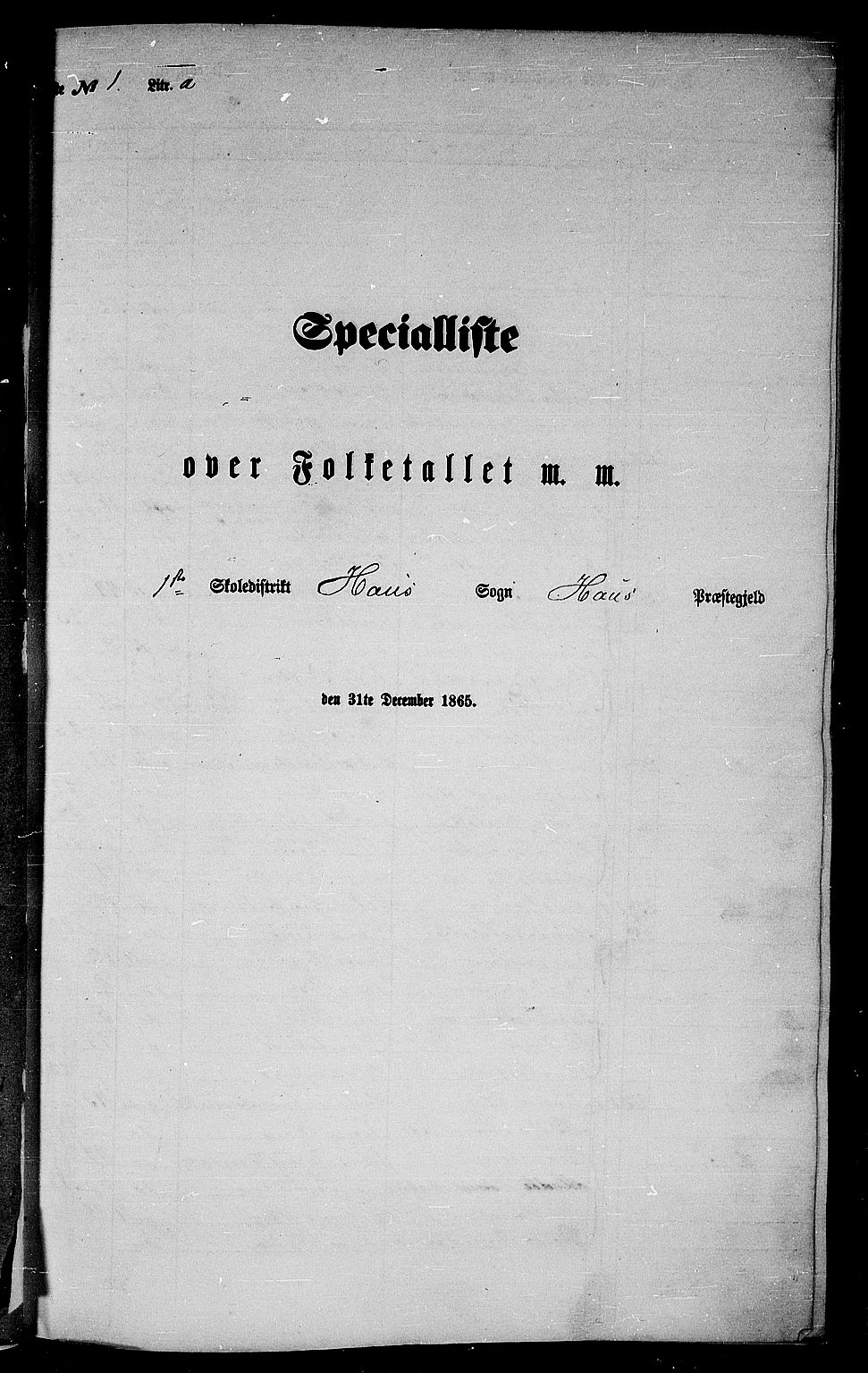 RA, Folketelling 1865 for 1250P Haus prestegjeld, 1865, s. 17