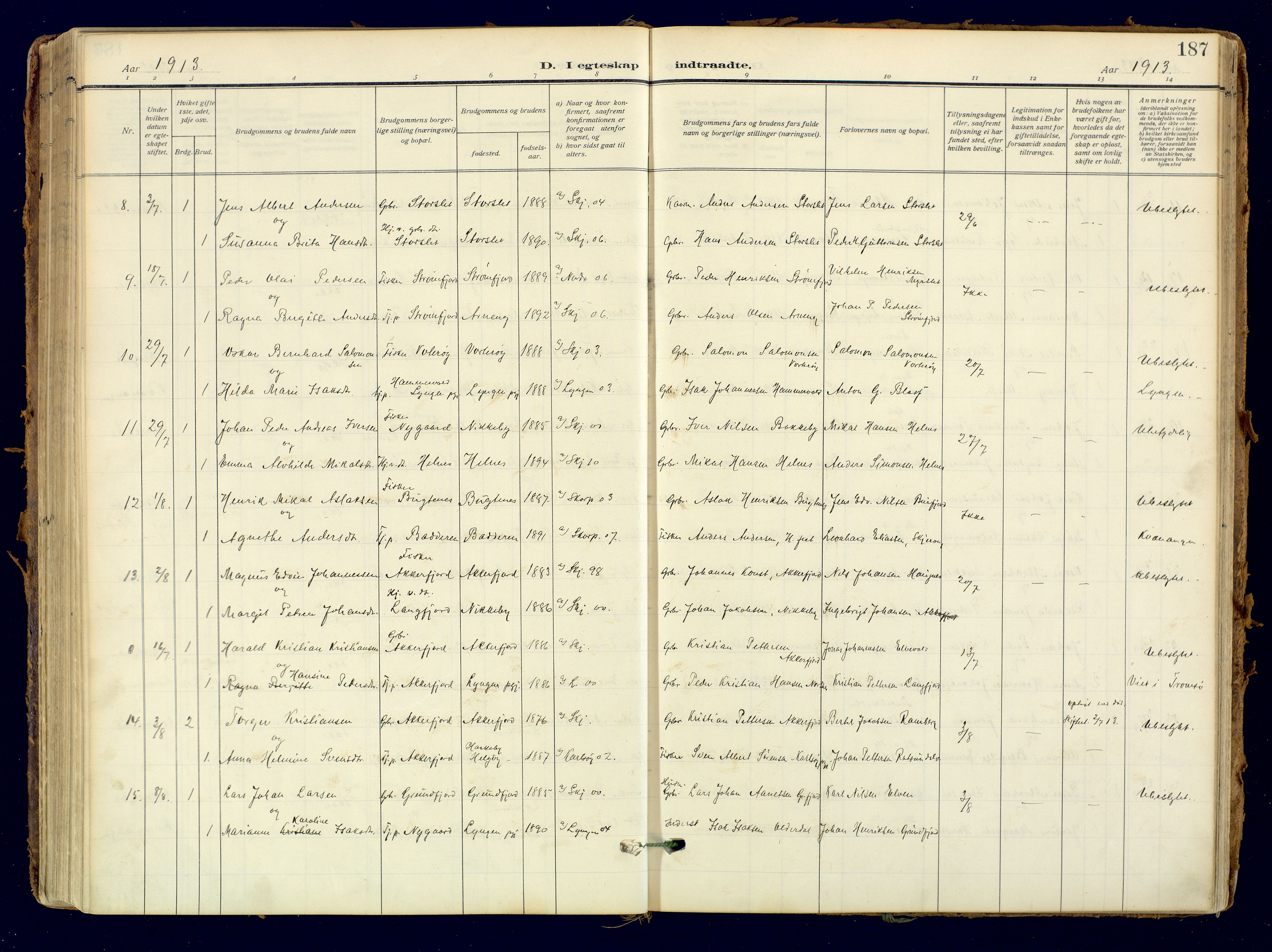 Skjervøy sokneprestkontor, AV/SATØ-S-1300/H/Ha/Haa: Ministerialbok nr. 18, 1910-1926, s. 187