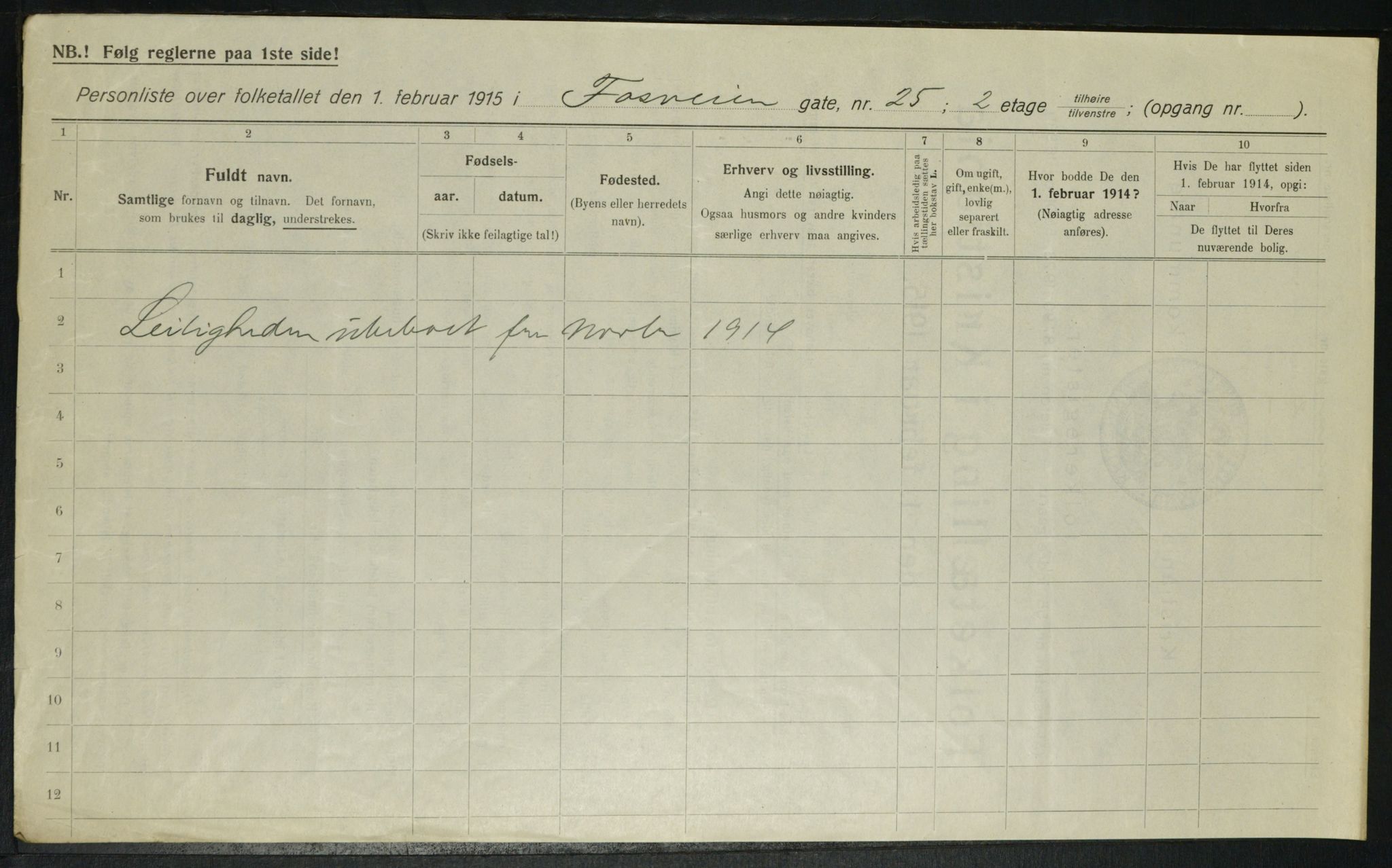 OBA, Kommunal folketelling 1.2.1915 for Kristiania, 1915, s. 24830