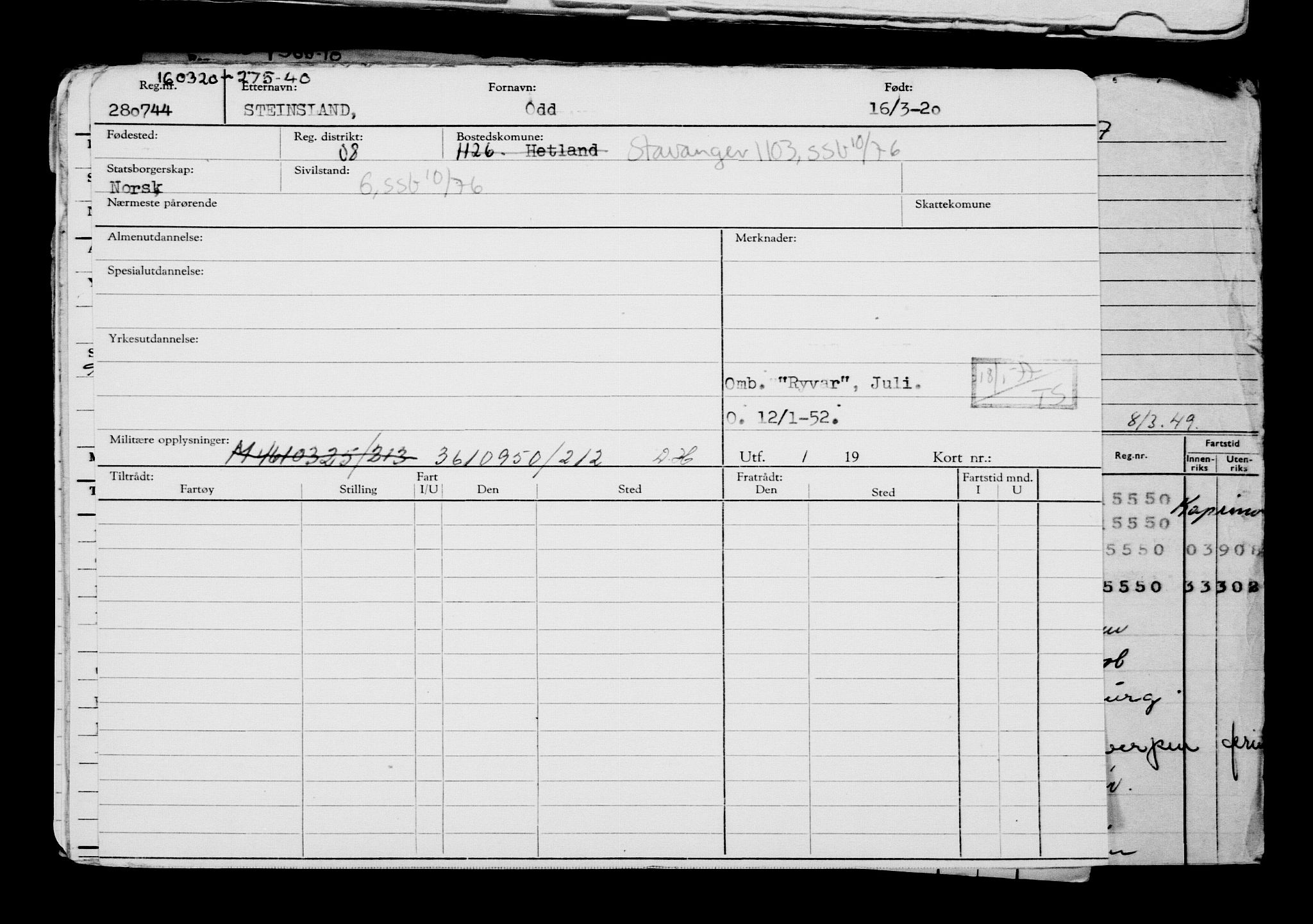 Direktoratet for sjømenn, AV/RA-S-3545/G/Gb/L0178: Hovedkort, 1920, s. 349