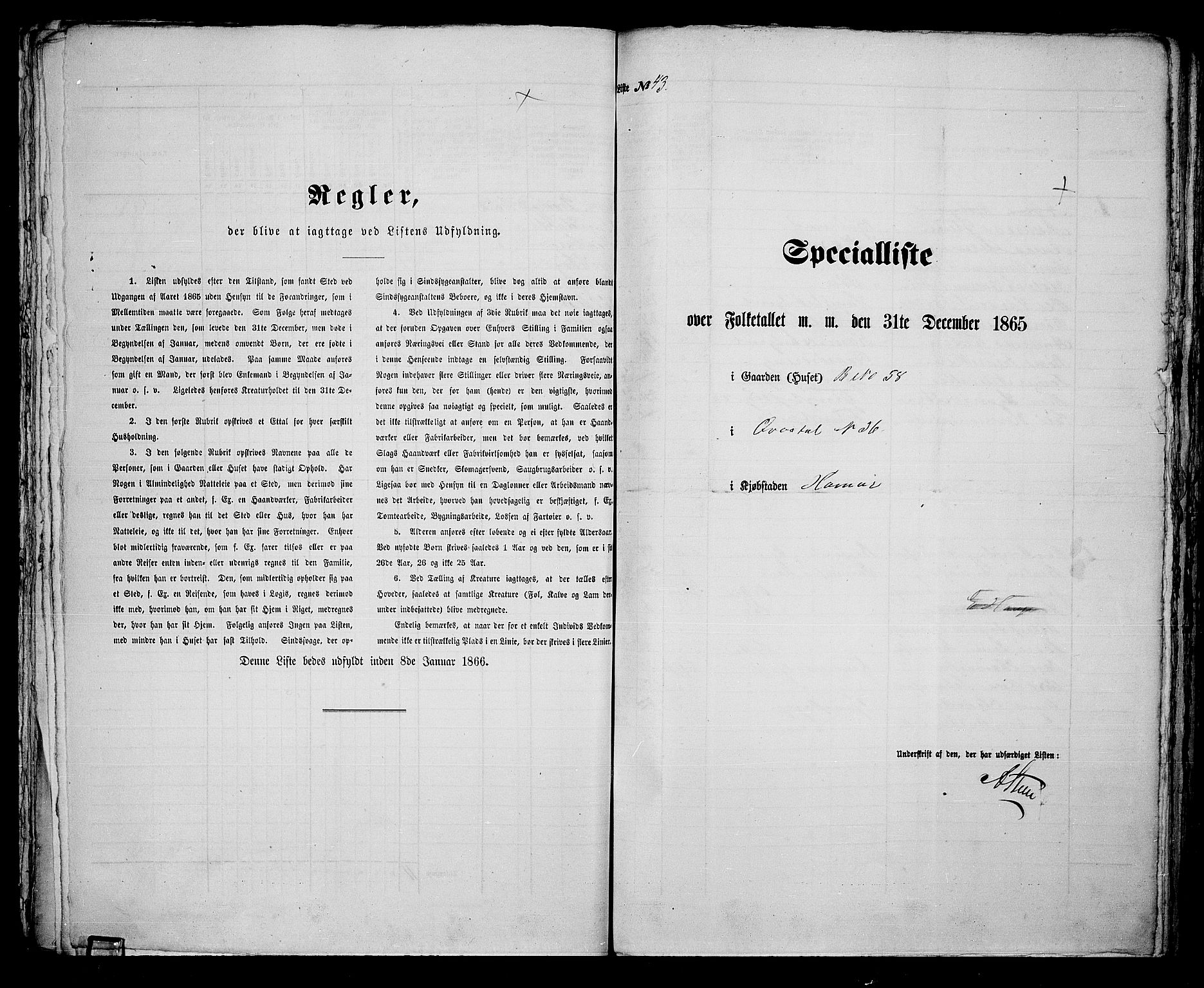 RA, Folketelling 1865 for 0401B Vang prestegjeld, Hamar kjøpstad, 1865, s. 94