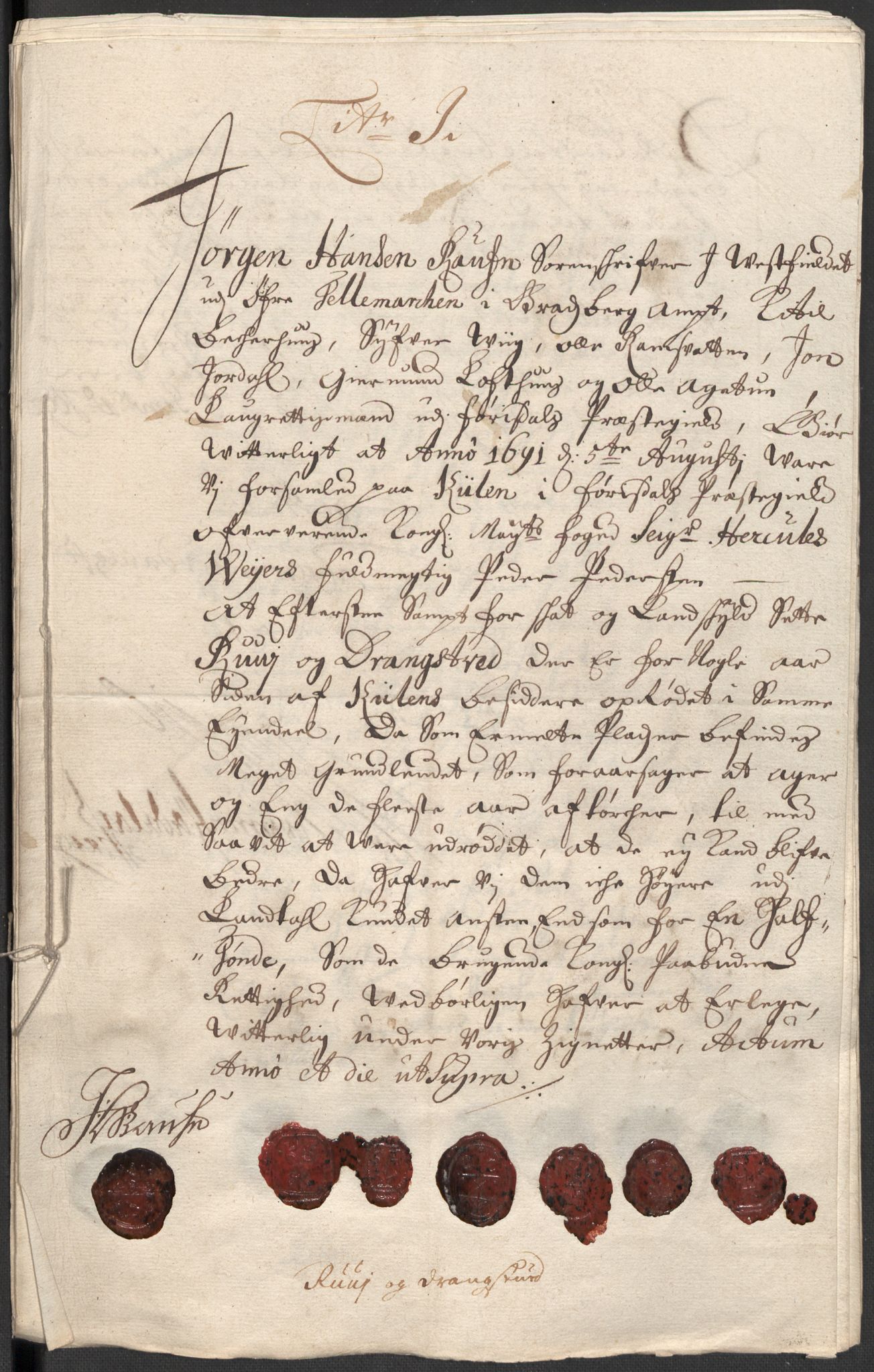 Rentekammeret inntil 1814, Reviderte regnskaper, Fogderegnskap, RA/EA-4092/R35/L2089: Fogderegnskap Øvre og Nedre Telemark, 1690-1692, s. 163