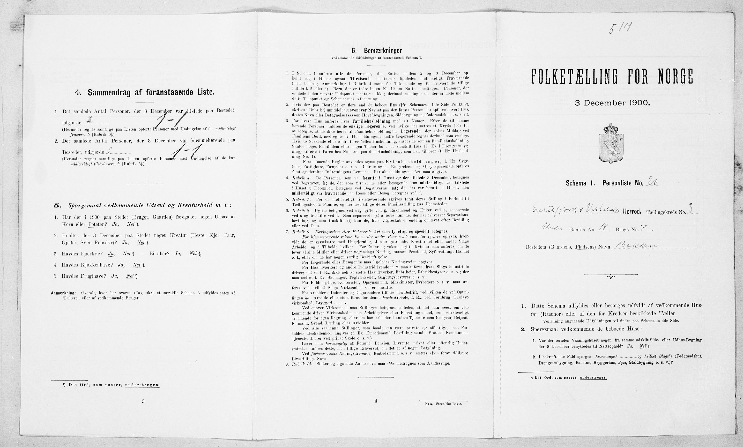 SAT, Folketelling 1900 for 1542 Eresfjord og Vistdal herred, 1900, s. 237