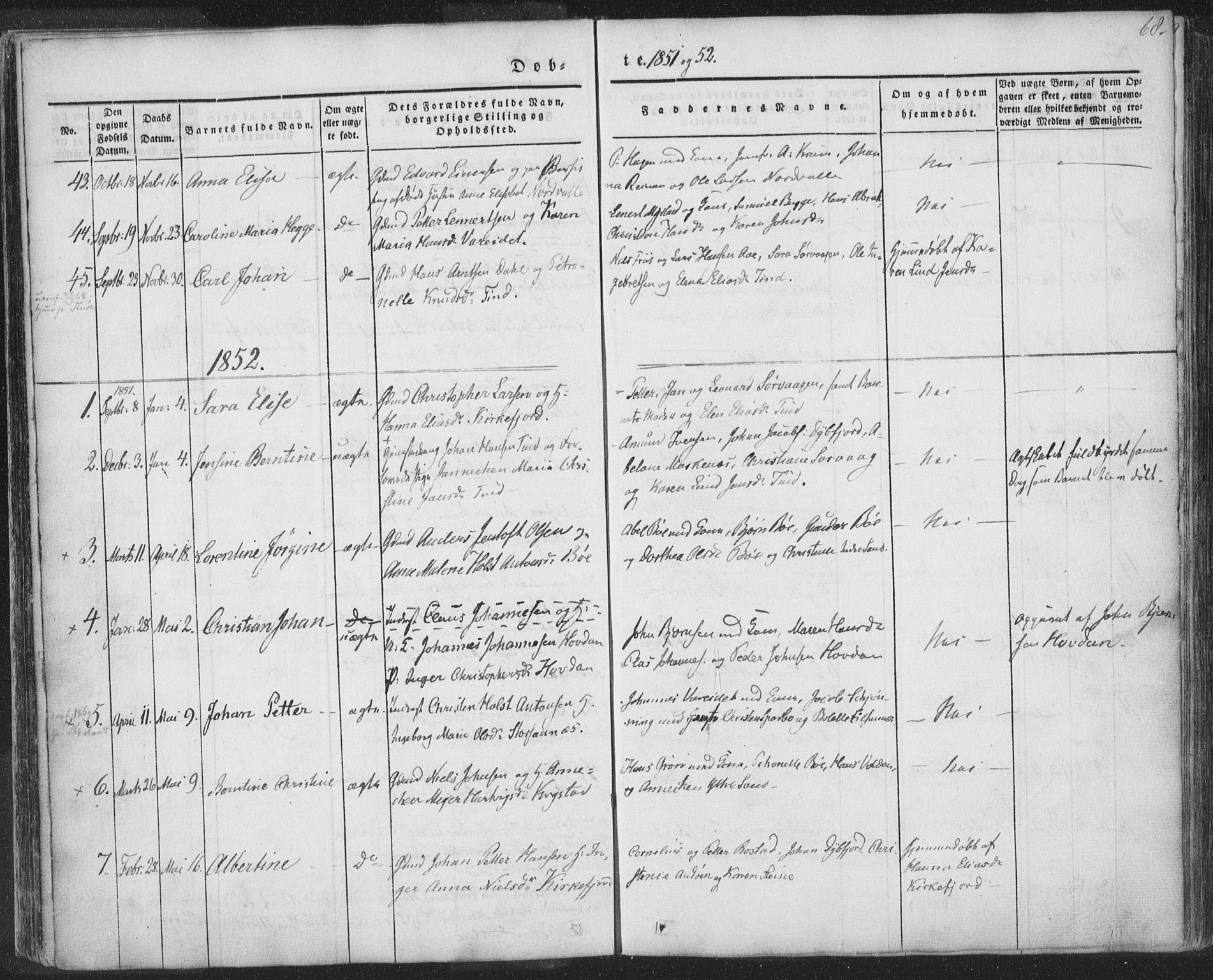 Ministerialprotokoller, klokkerbøker og fødselsregistre - Nordland, SAT/A-1459/885/L1202: Ministerialbok nr. 885A03, 1838-1859, s. 68