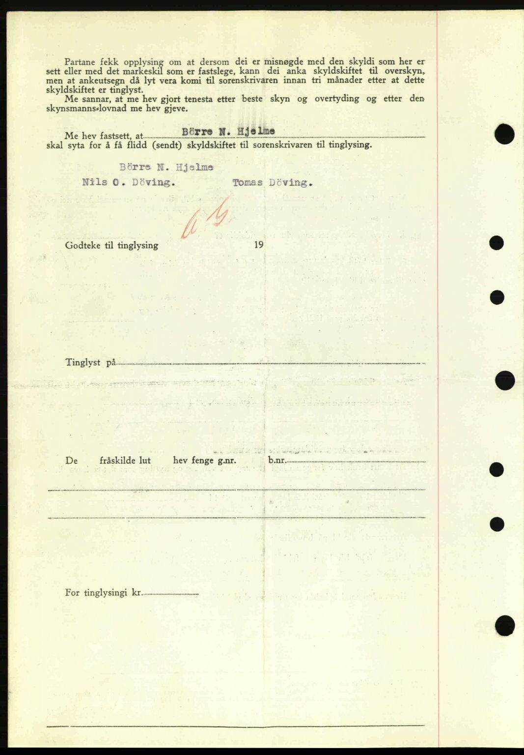 Nordre Sunnmøre sorenskriveri, AV/SAT-A-0006/1/2/2C/2Ca: Pantebok nr. A20a, 1945-1945, Dagboknr: 757/1945