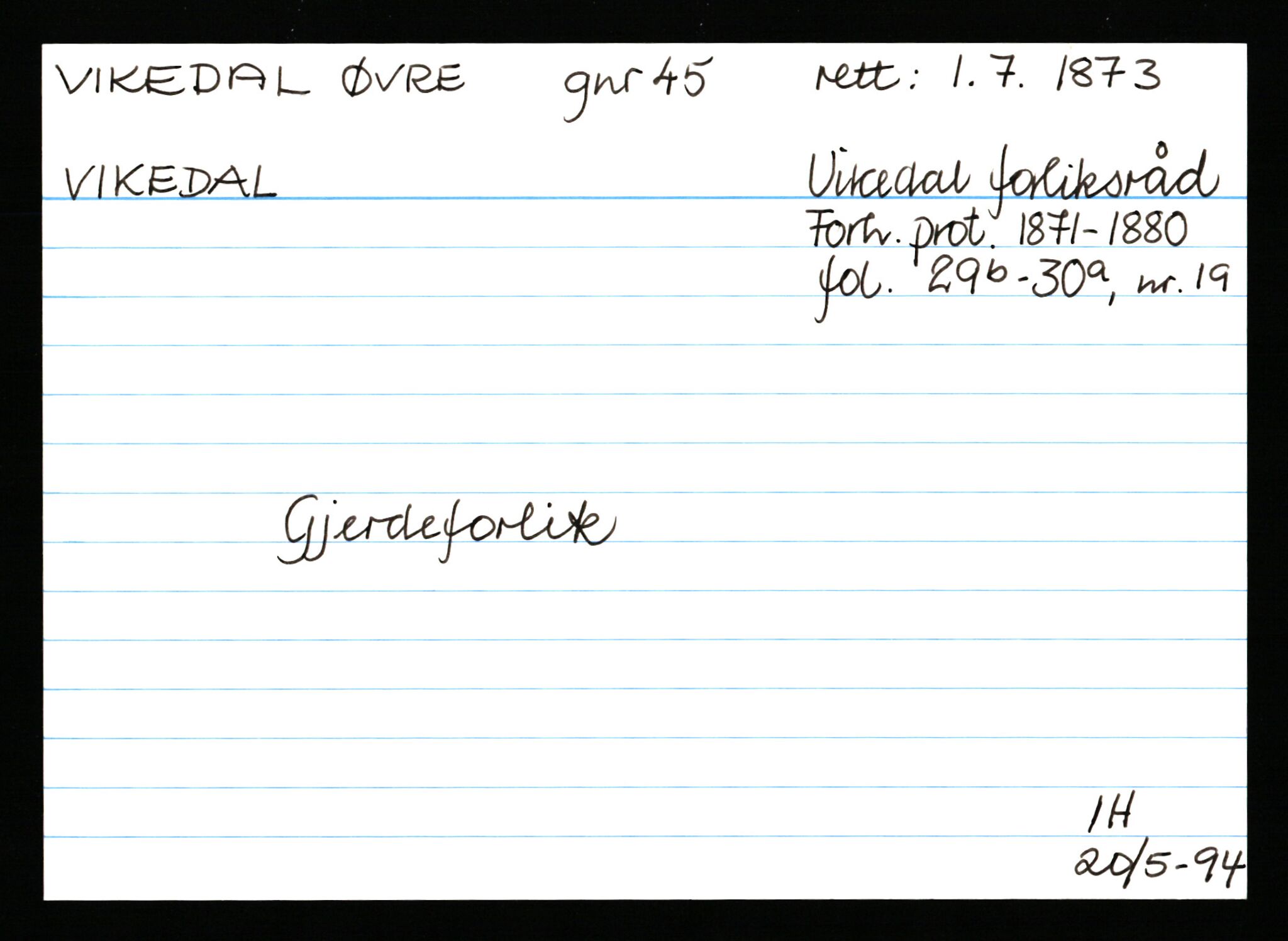 Statsarkivet i Stavanger, AV/SAST-A-101971/03/Y/Ym/L0067: Åstedskort sortert etter gårdsnavn: Vik - Vold, 1600-1950, s. 146