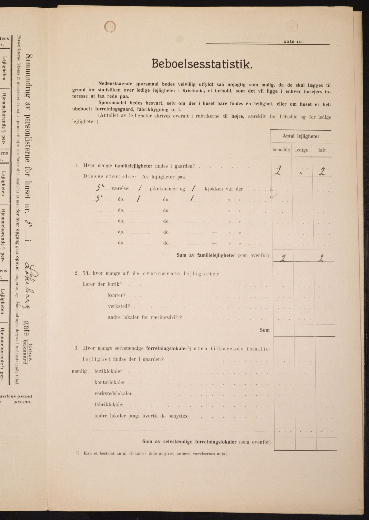 OBA, Kommunal folketelling 1.2.1909 for Kristiania kjøpstad, 1909, s. 53246