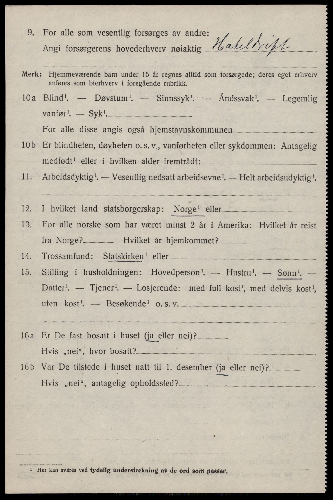 SAST, Folketelling 1920 for 1155 Vats herred, 1920, s. 816