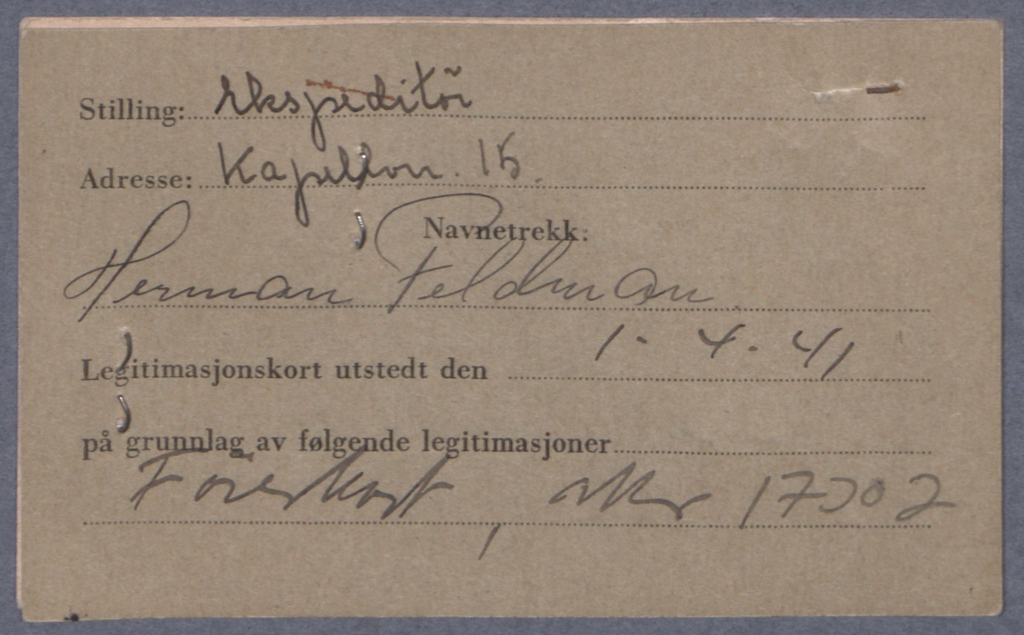 Sosialdepartementet, Våre Falne, RA/S-1708/E/Ee/L0021A: Fotografier av jøder på legitimasjonskort (1941-42), 1941-1942, s. 114