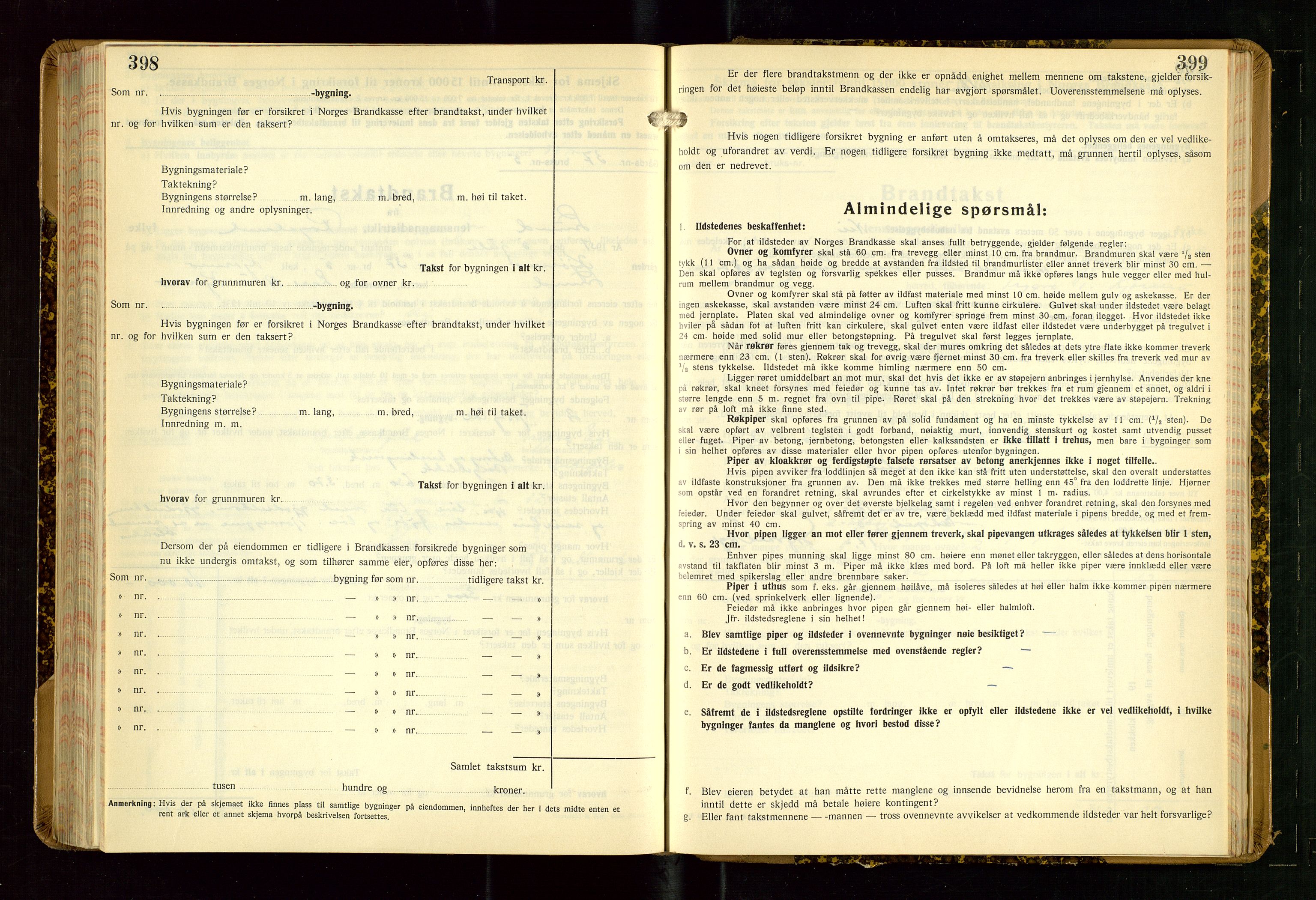 Lund lensmannskontor, AV/SAST-A-100303/Gob/L0006: "Brandtakstprotokoll", 1938-1951, s. 398-399