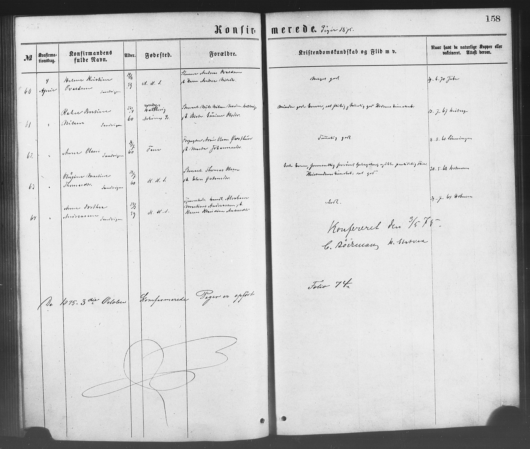 Korskirken sokneprestembete, SAB/A-76101/H/Haa/L0028: Ministerialbok nr. C 4, 1868-1879, s. 158