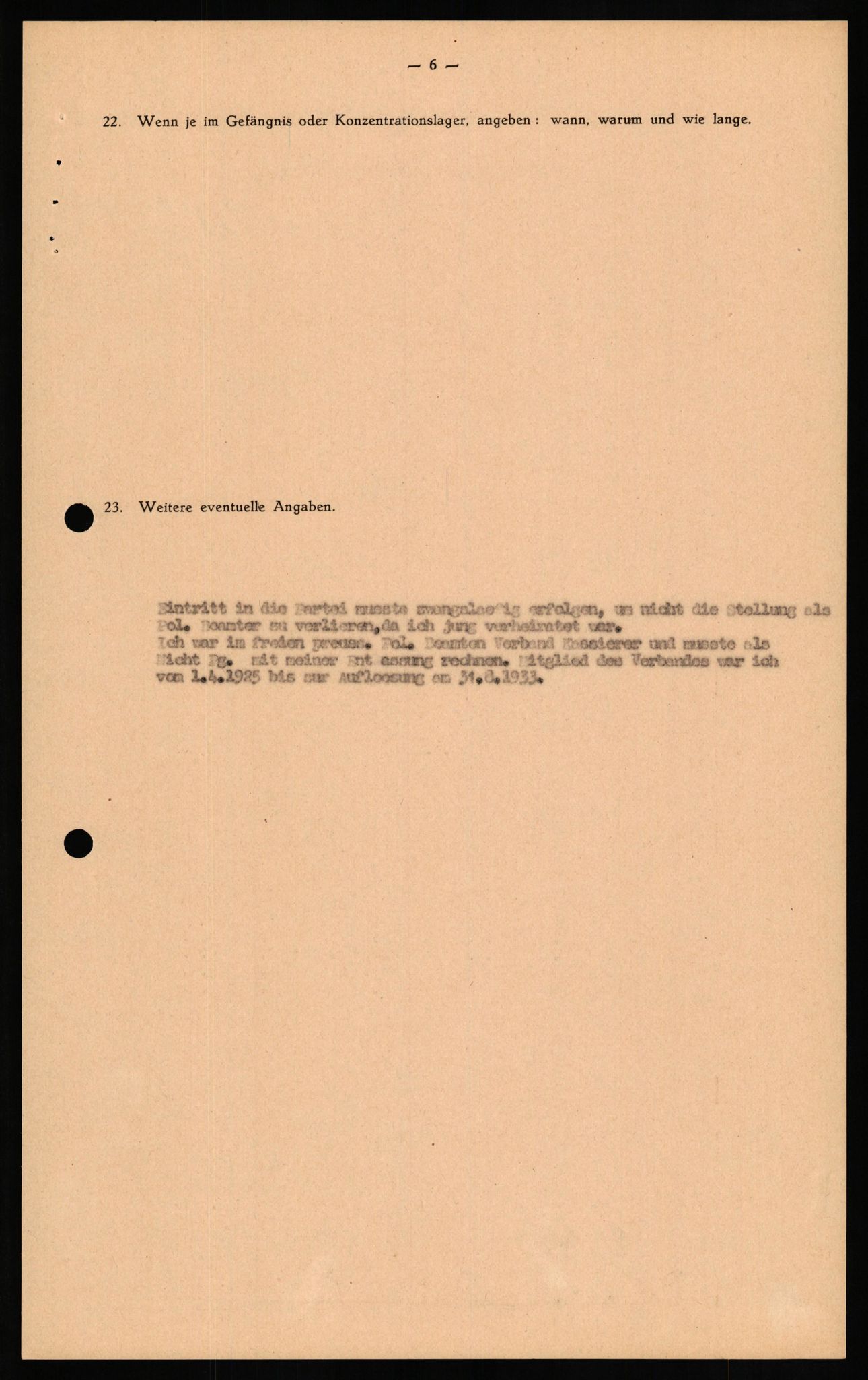 Forsvaret, Forsvarets overkommando II, RA/RAFA-3915/D/Db/L0021: CI Questionaires. Tyske okkupasjonsstyrker i Norge. Tyskere., 1945-1946, s. 154