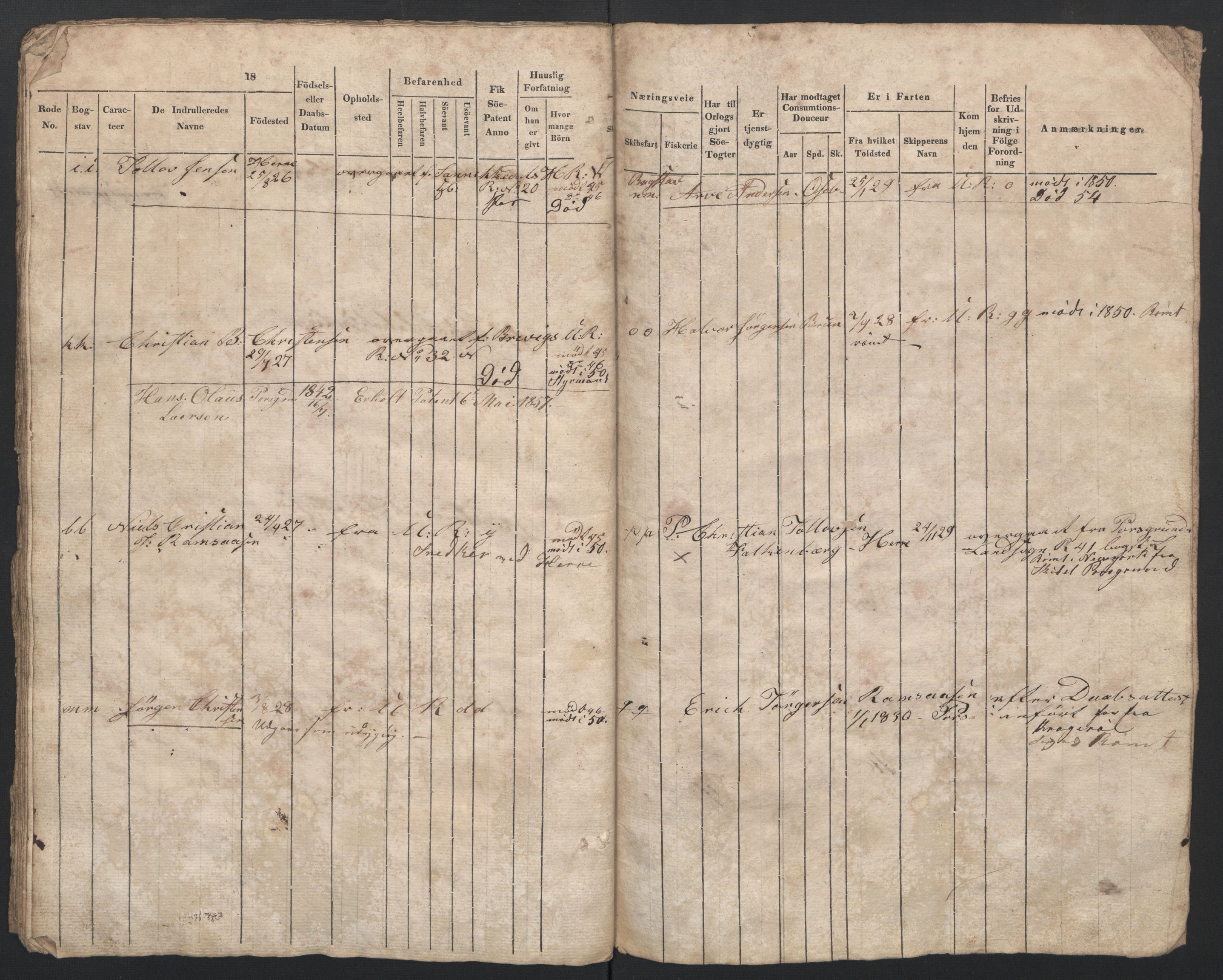 Porsgrunn innrulleringskontor, AV/SAKO-A-829/F/Fa/L0001: Hovedruller, ungdomsruller og ekstraruller, 1800, s. 34
