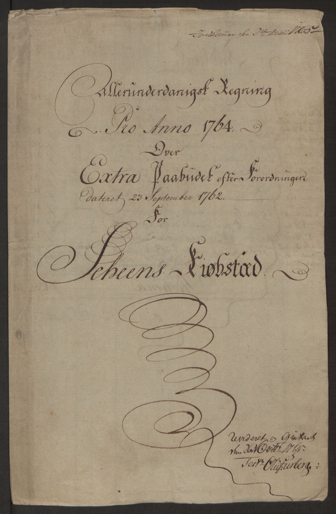 Rentekammeret inntil 1814, Reviderte regnskaper, Byregnskaper, AV/RA-EA-4066/R/Rj/L0198/0001: [J4] Kontribusjonsregnskap / Ekstraskatt, 1762-1768, s. 175