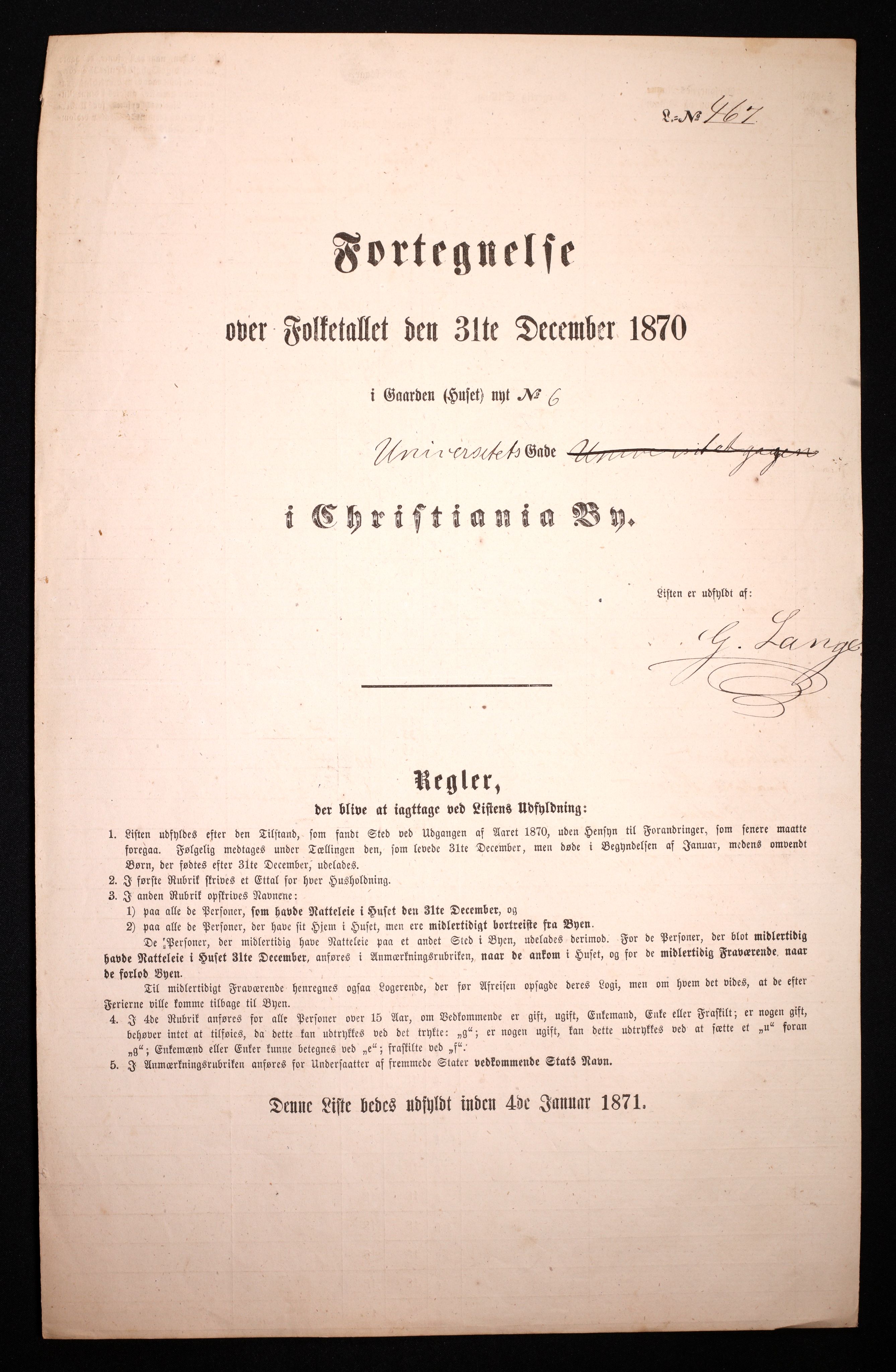 RA, Folketelling 1870 for 0301 Kristiania kjøpstad, 1870, s. 4516