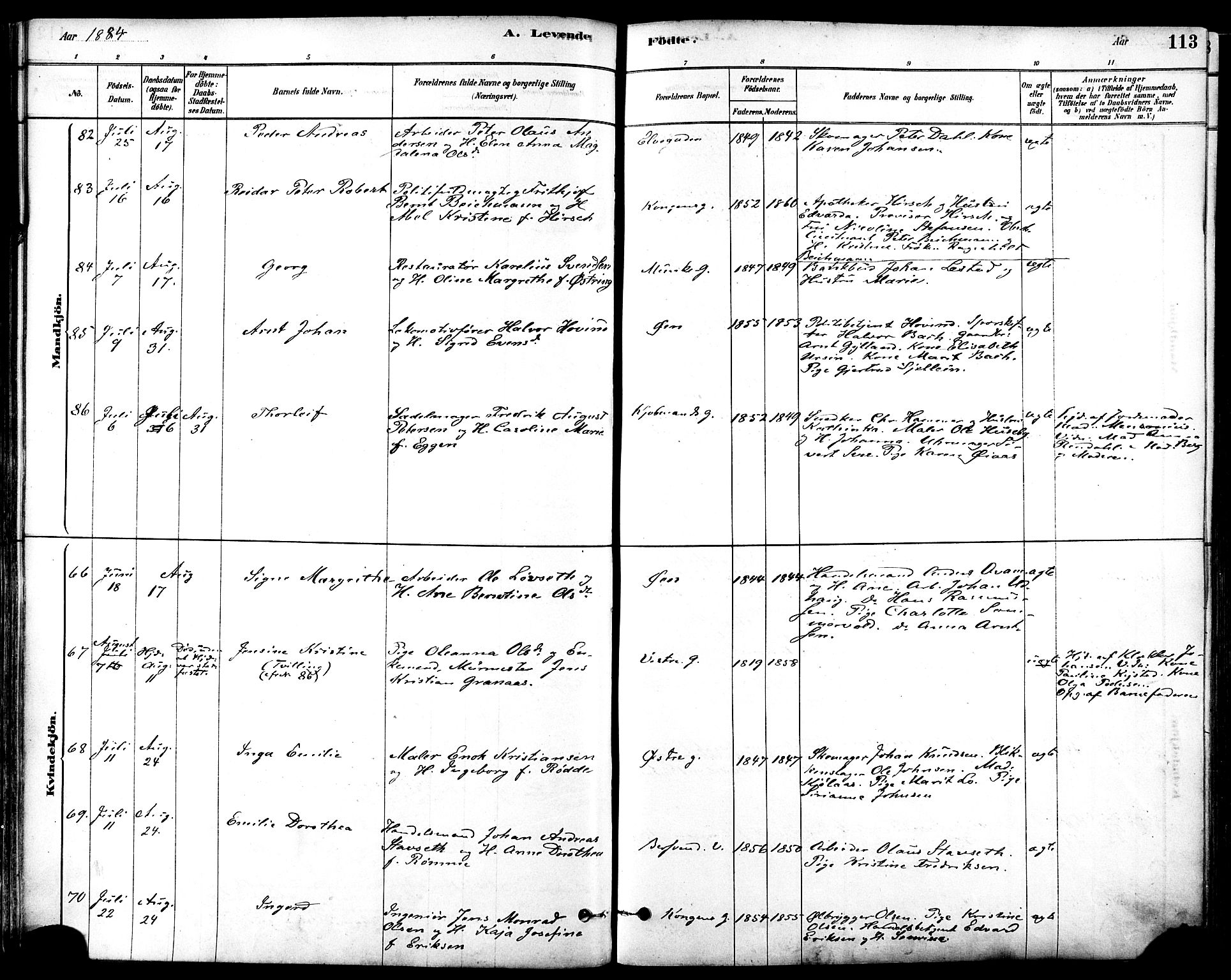 Ministerialprotokoller, klokkerbøker og fødselsregistre - Sør-Trøndelag, SAT/A-1456/601/L0057: Ministerialbok nr. 601A25, 1877-1891, s. 113