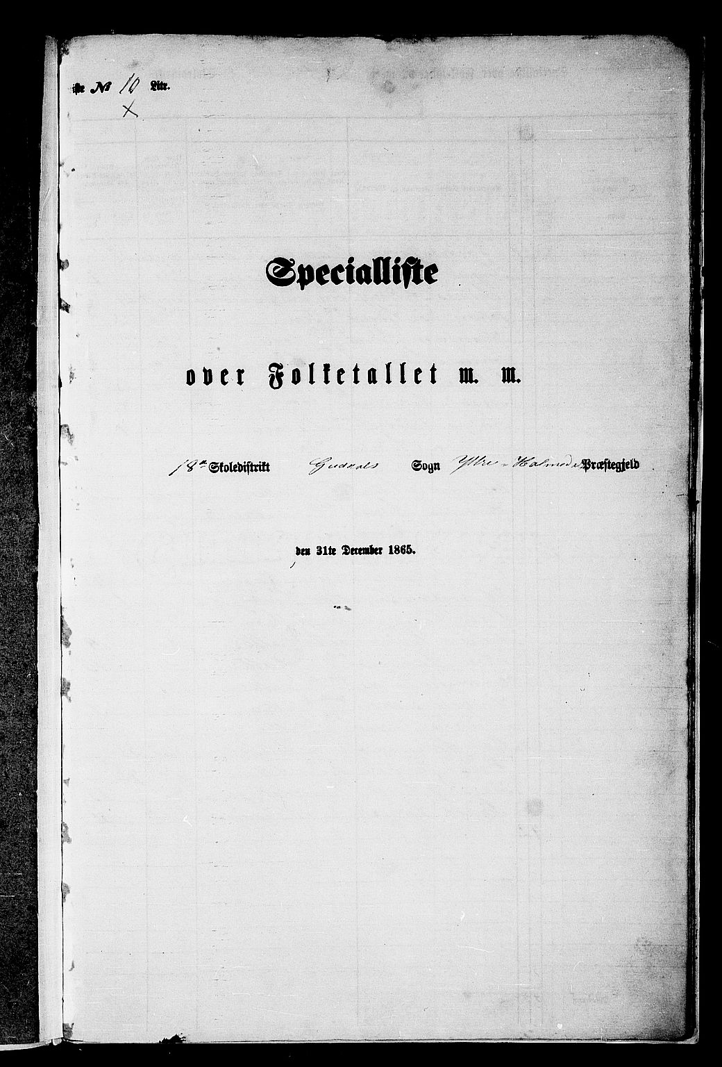 RA, Folketelling 1865 for 1429P Ytre Holmedal prestegjeld, 1865, s. 162