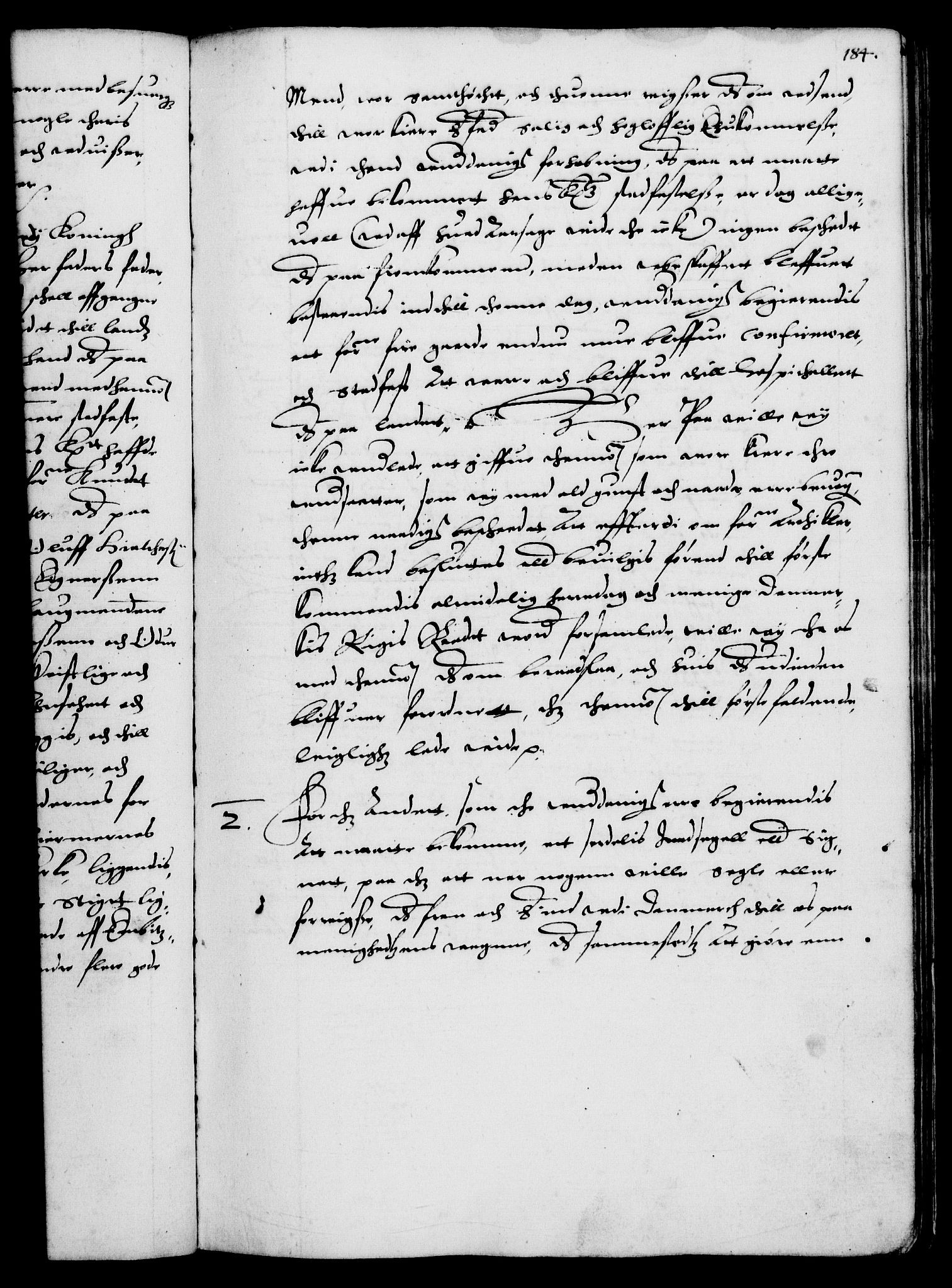 Danske Kanselli 1572-1799, RA/EA-3023/F/Fc/Fca/Fcaa/L0002: Norske registre (mikrofilm), 1588-1596, s. 184a
