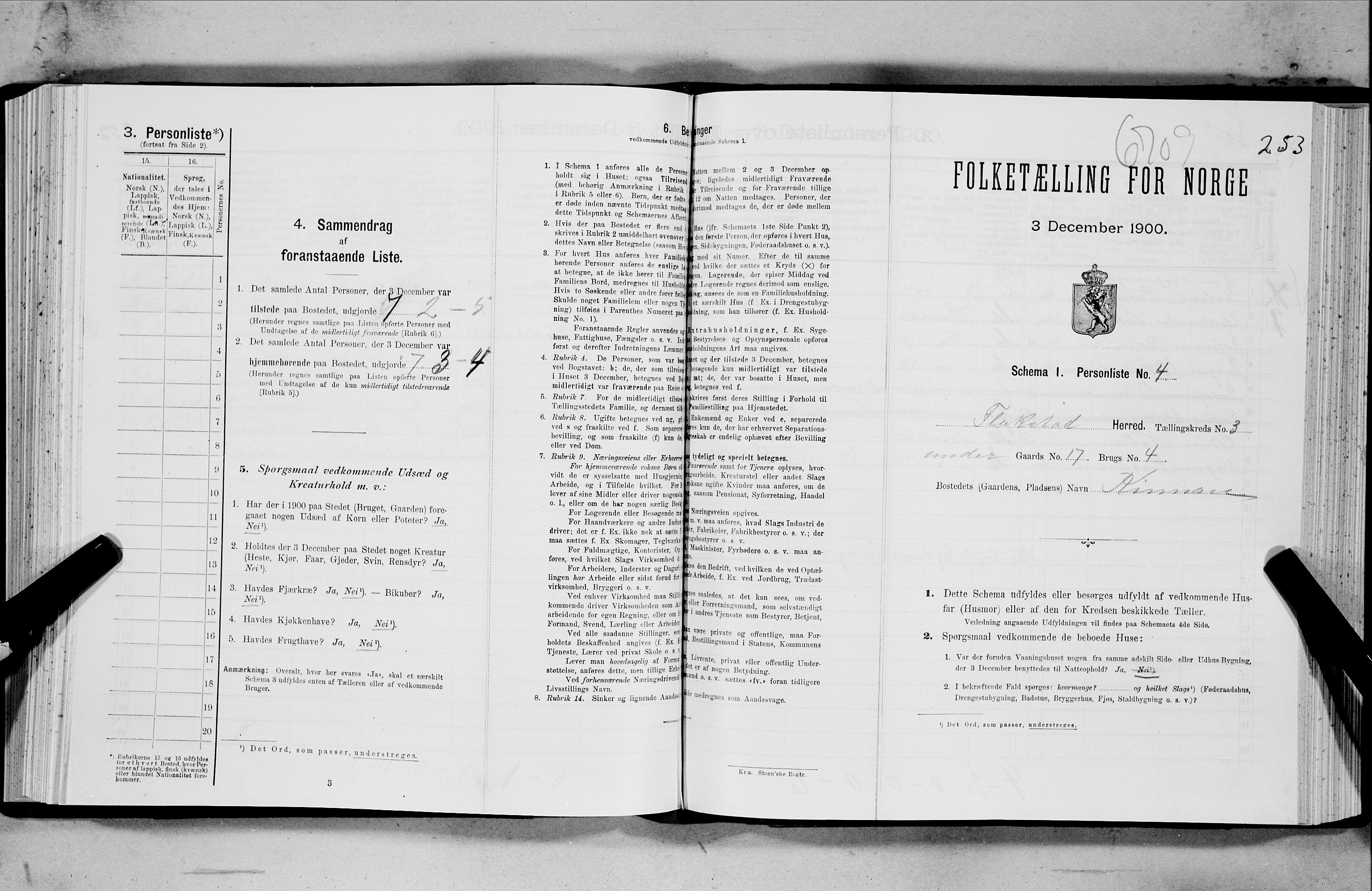 SAT, Folketelling 1900 for 1859 Flakstad herred, 1900, s. 273